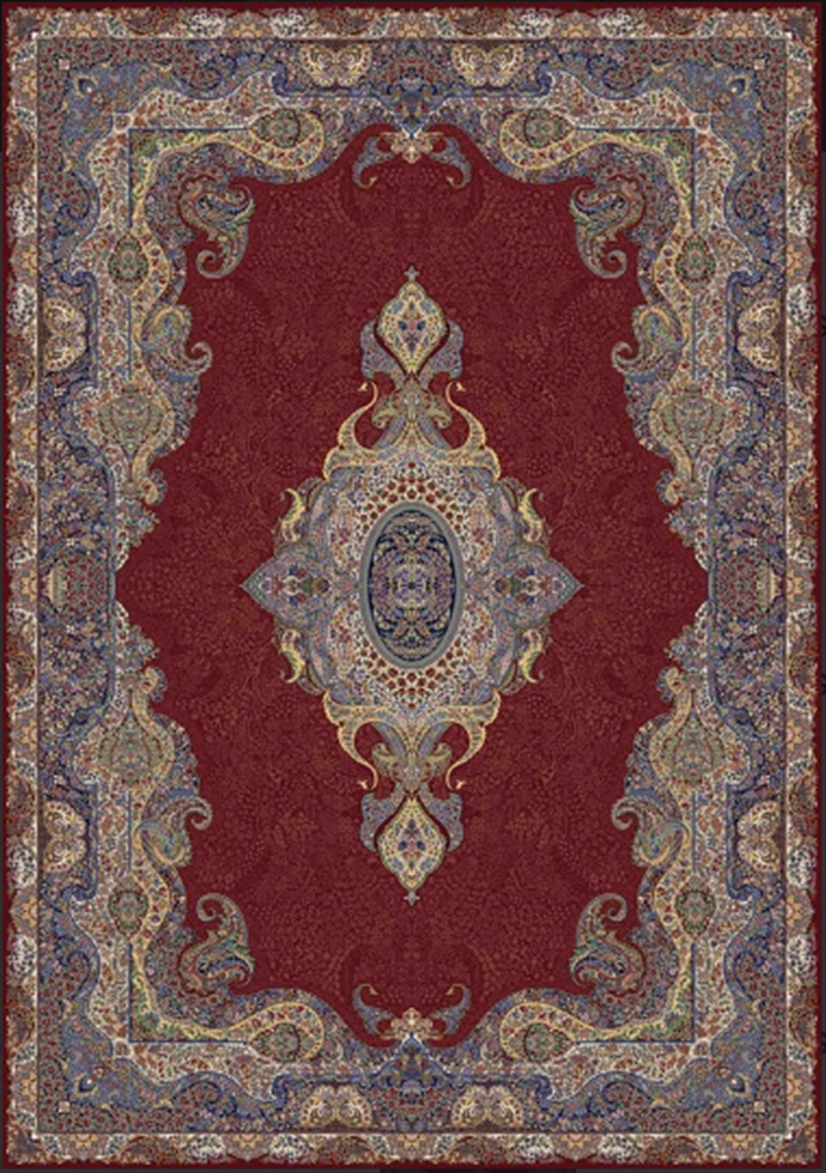 WOOLKNOT HALI QUM İPEK SAÇAK 2020 MAVİ BORDO