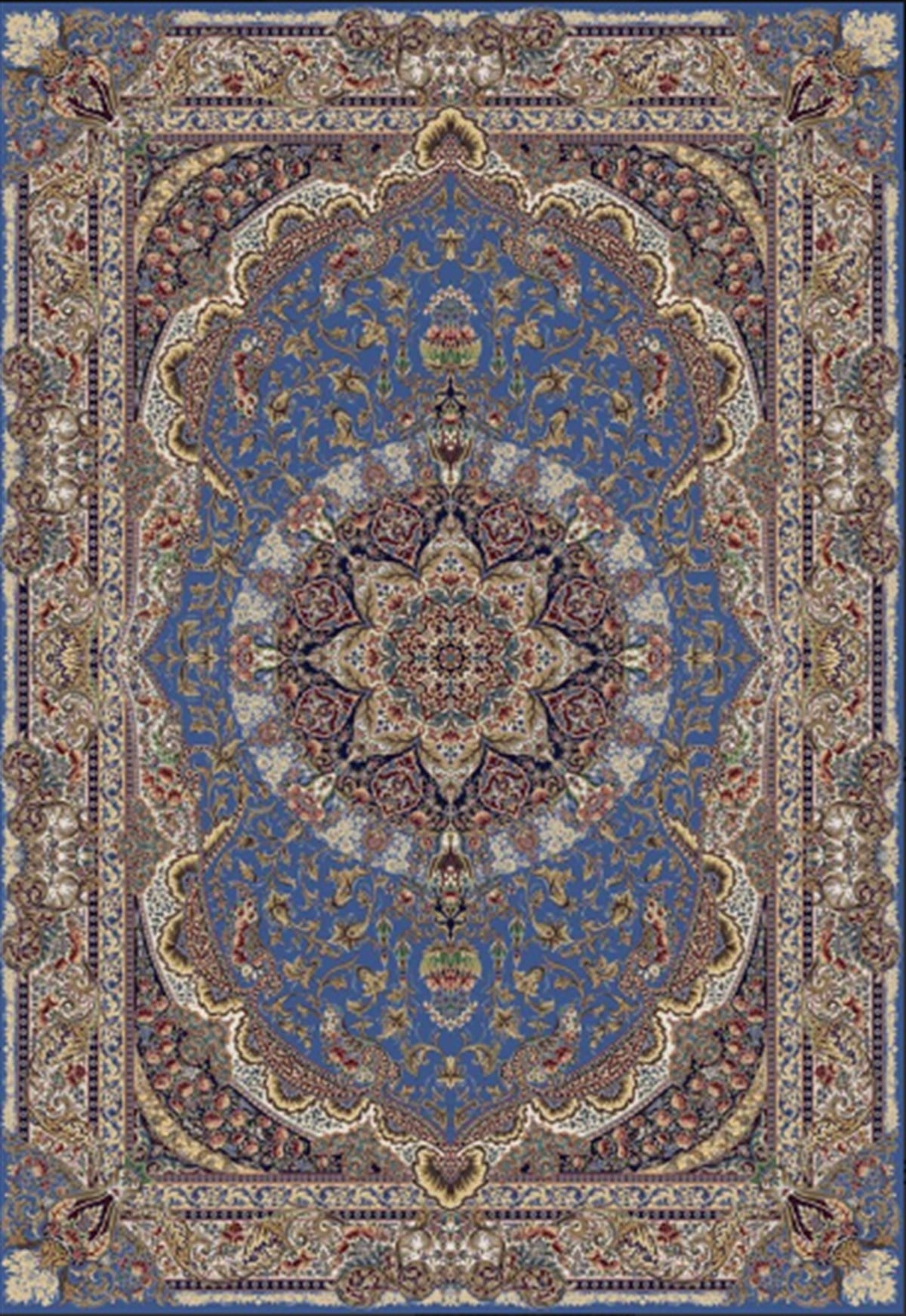 WOOLKNOT HALI QUM İPEK SAÇAK 2030 MAVİ BEJ