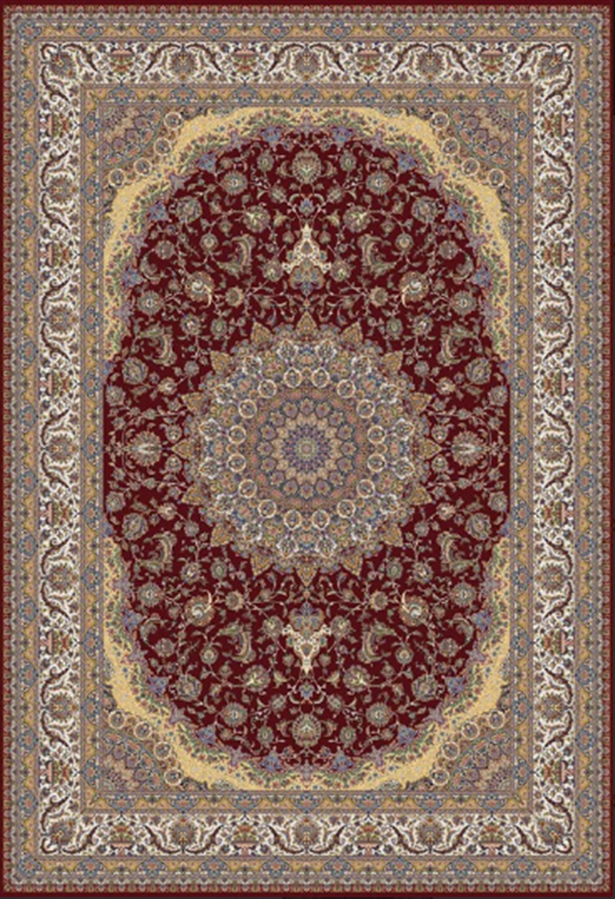 WOOLKNOT HALI QUM İPEK SAÇAK 2033 KREM BORDO