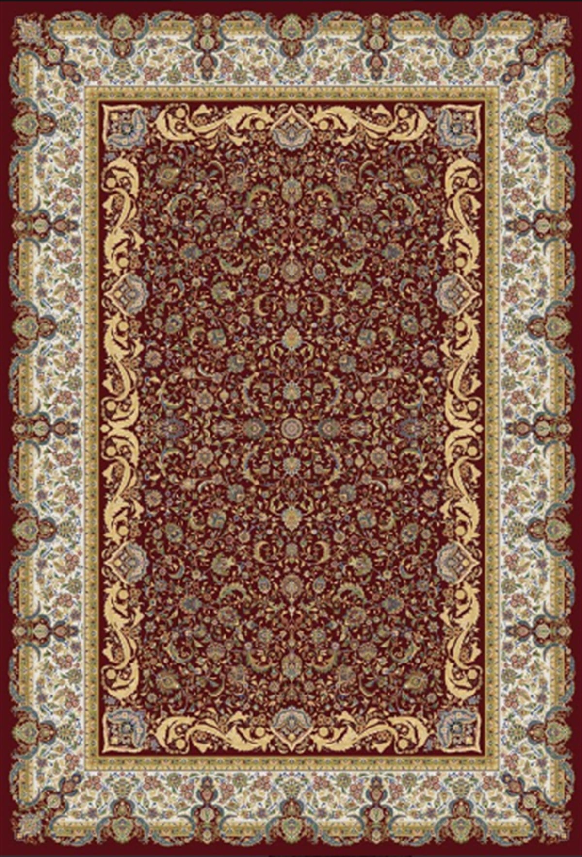 WOOLKNOT HALI QUM İPEK SAÇAK 2034 KREM BORDO