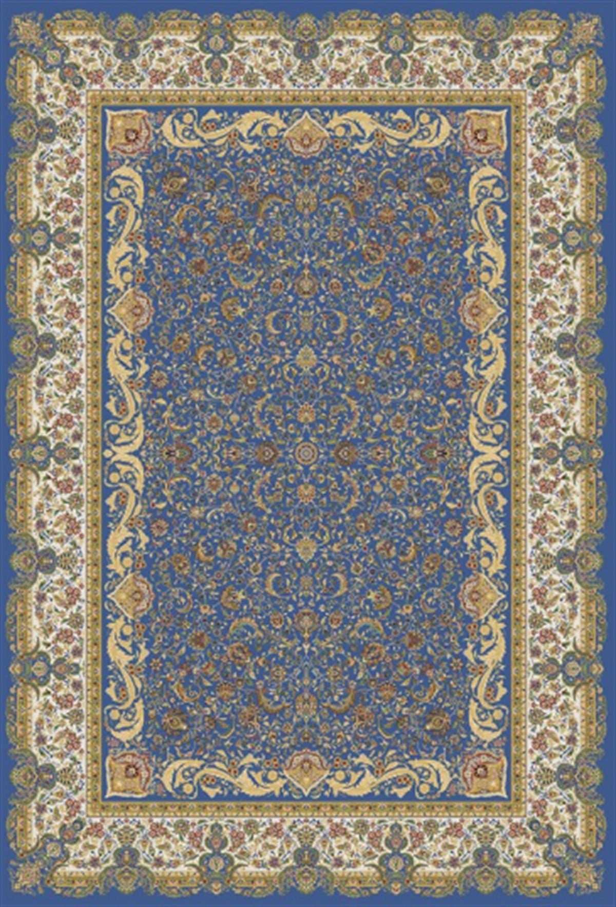 WOOLKNOT HALI QUM İPEK SAÇAK 2035 KREM MAVİ