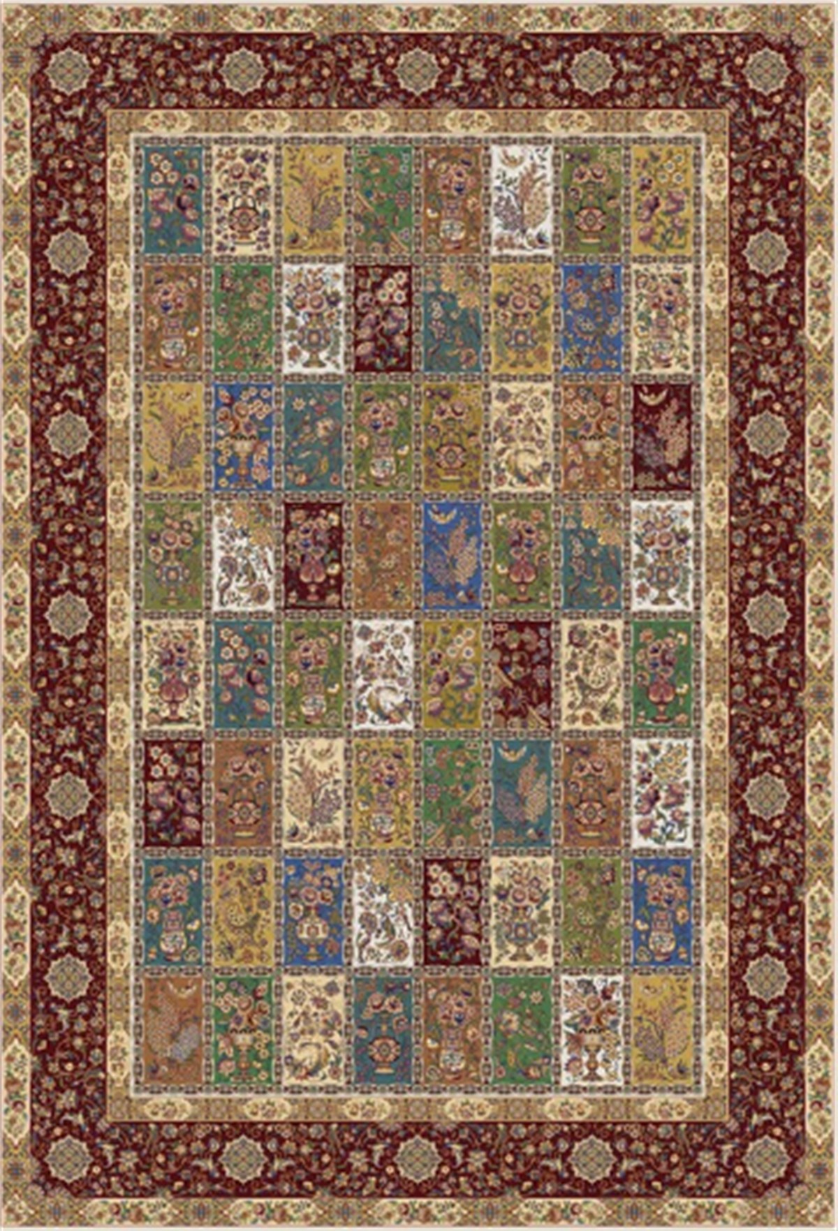WOOLKNOT HALI QUM İPEK SAÇAK 2040 BORDO PAFTALI