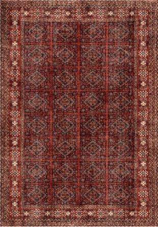 Çam Halı Anatolia 32-059 Etnik Eskitme Desenli Dokuma Tabanlı Yıkanabilir Şönil Salon ve Oda Halısı