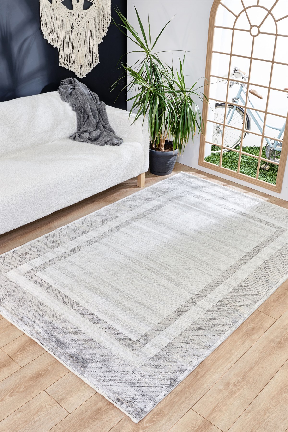 APEX HALI Queen 8106 Gri Makine Halıları