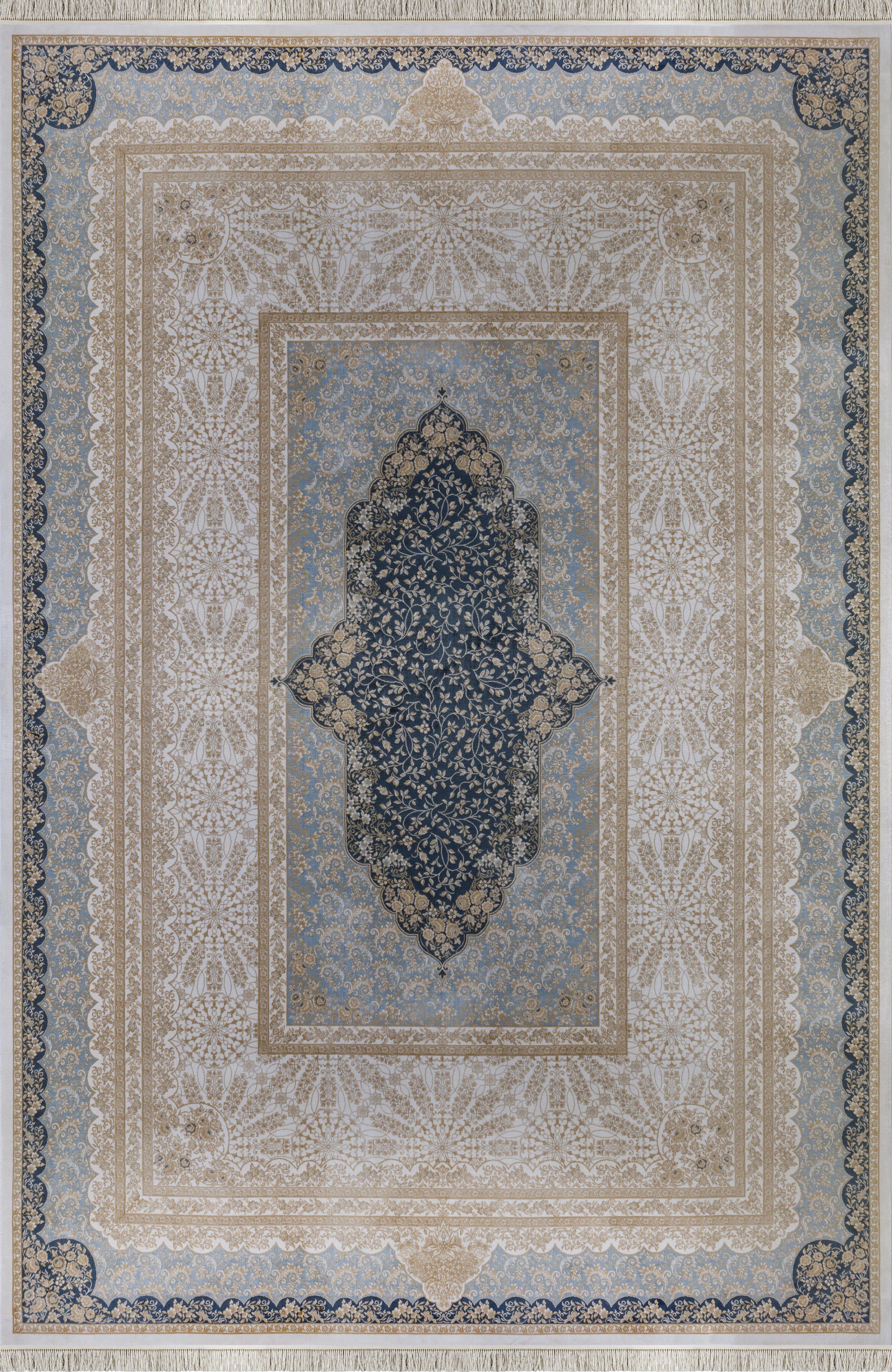 APEX HALI Vendome Palace 5412 Mavi Krem Makine Halıları