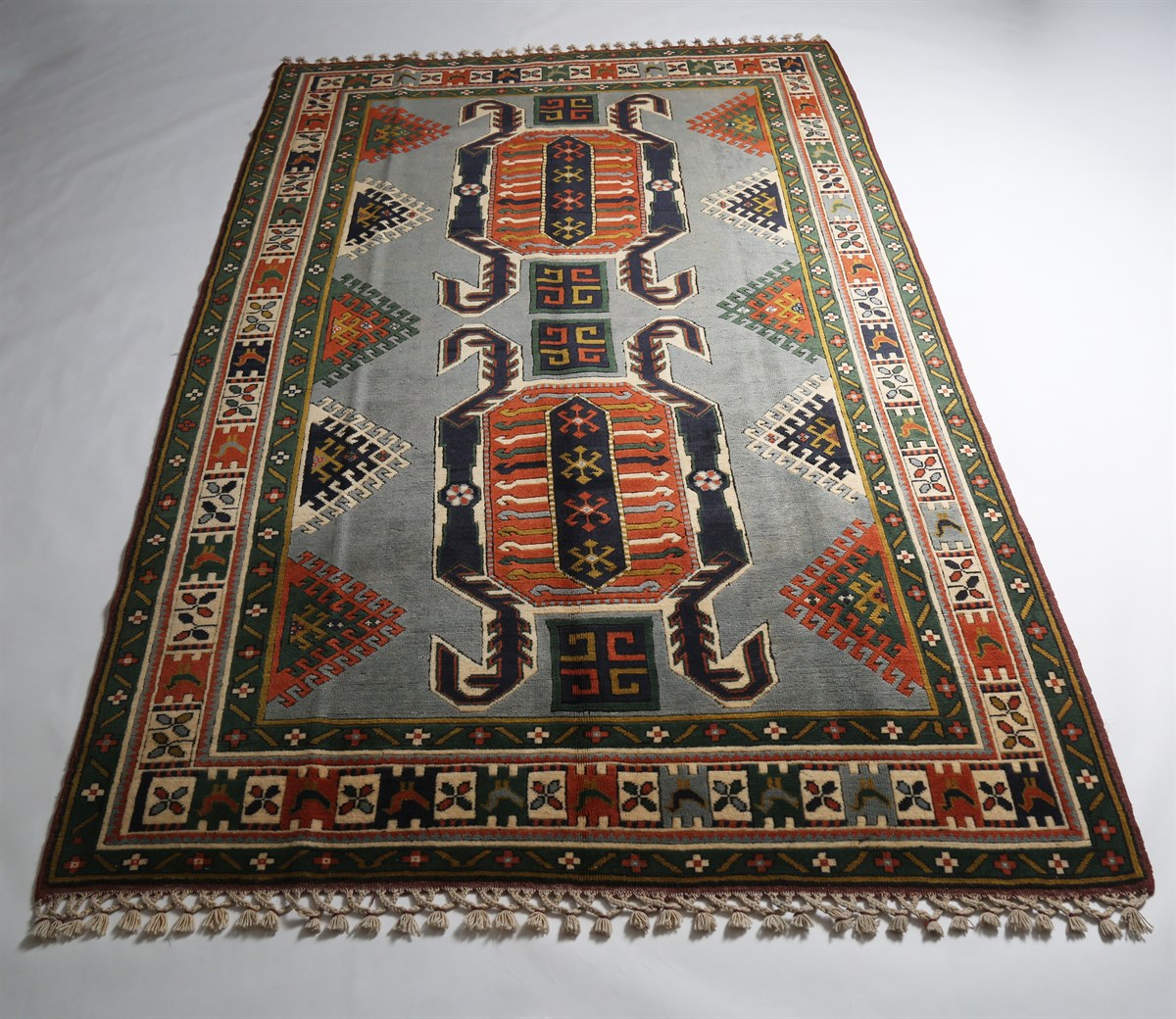 Çam Halı Anadolu Şirvan Halısı 959 Renkli Kök Boyalı El Dokuması Yün Halı