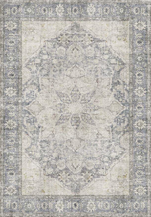 Çam Halı Anatolia 32-066 Etnik Eskitme Desenli Dokuma Tabanlı Yıkanabilir Şönil Salon ve Oda Halısı