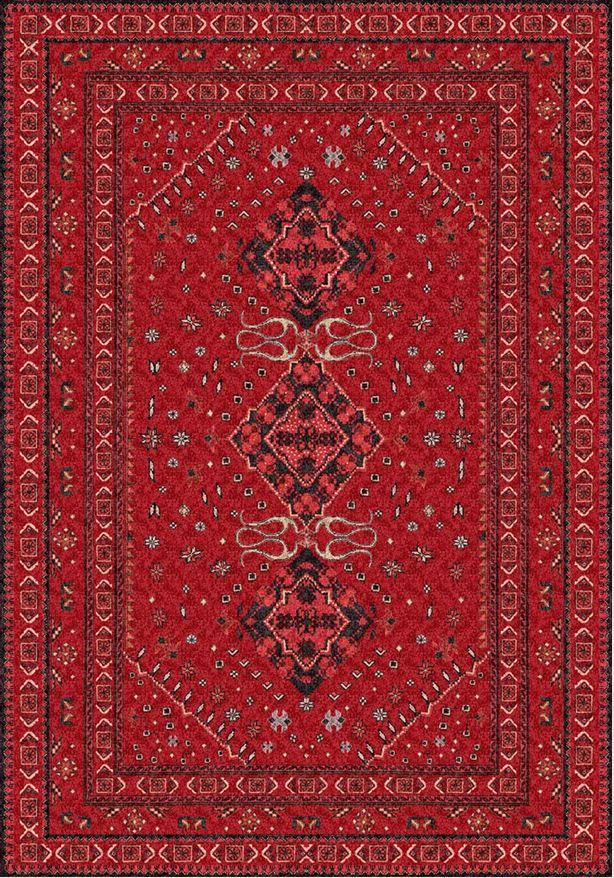Çam Halı Anatolia 32-078 Etnik Eskitme Desenli Dokuma Tabanlı Yıkanabilir Şönil Salon ve Oda Halısı