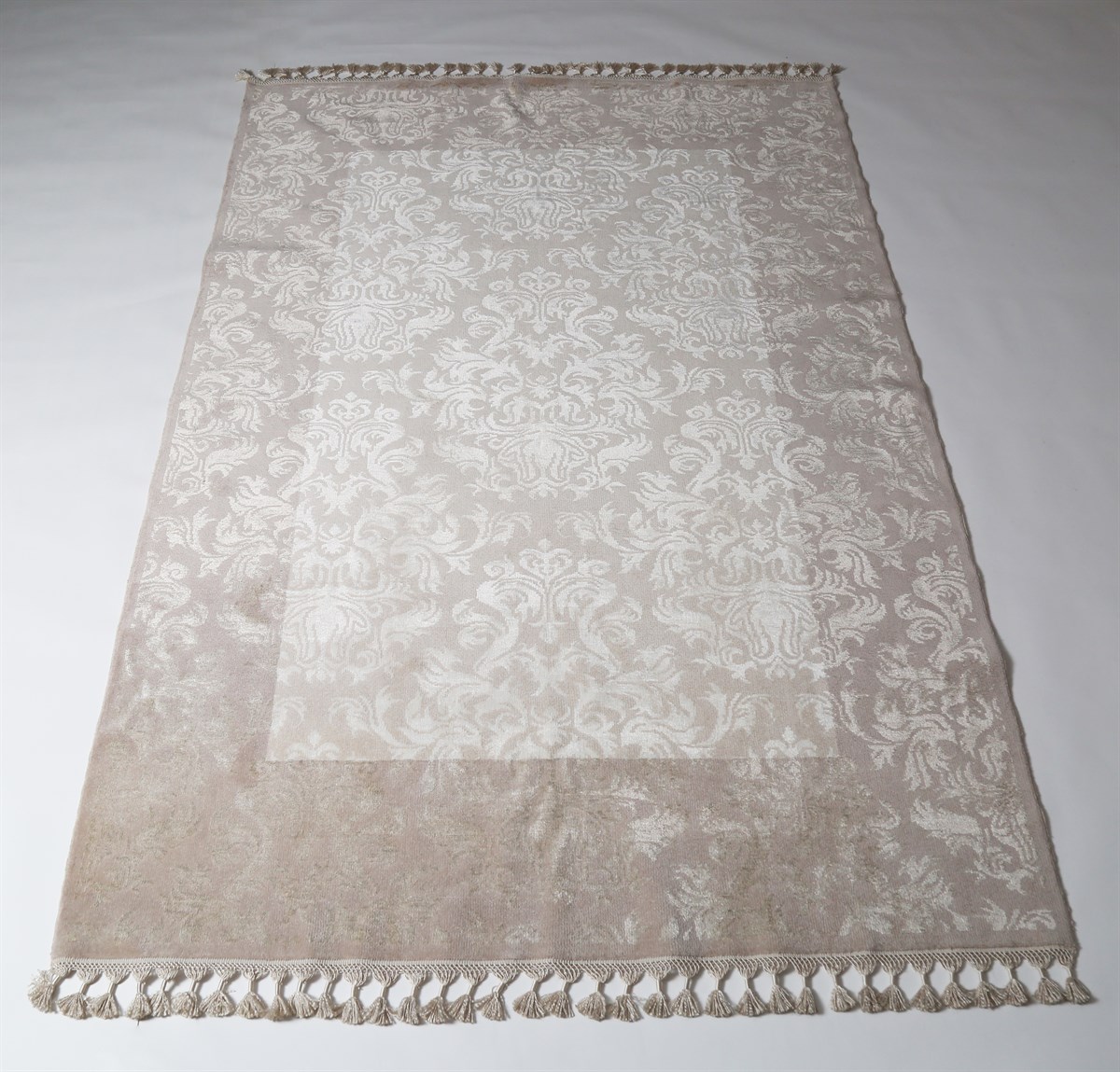 Çam Halı Aşiyan Damask Bej 1328 İpek ve Yün El Dokuması Halı