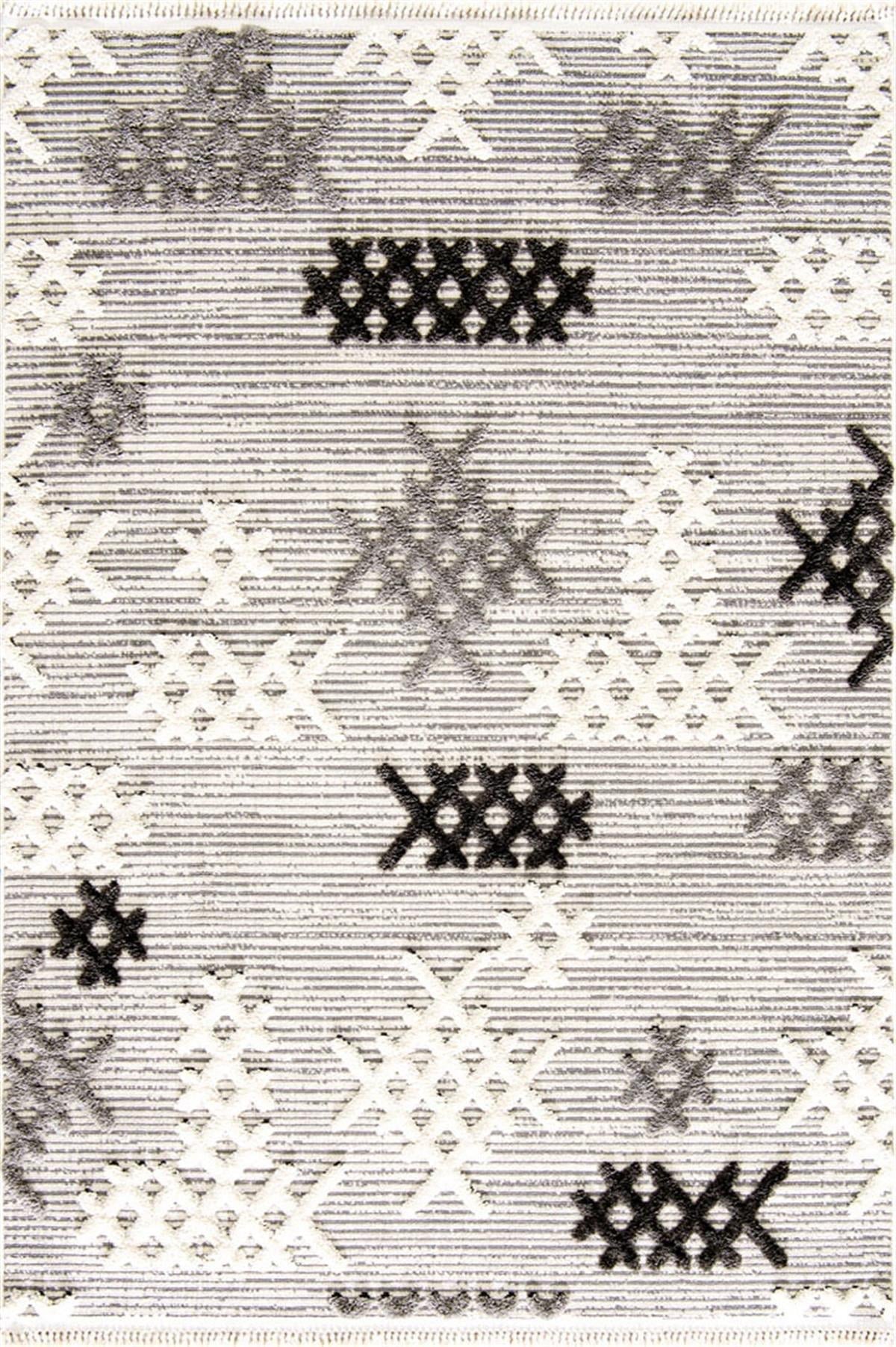 Çam Halı ASPENDOS 2205 Gri Koridor Halısı Kesme Yolluk Mutfak Halısı Modern Salon Halısı