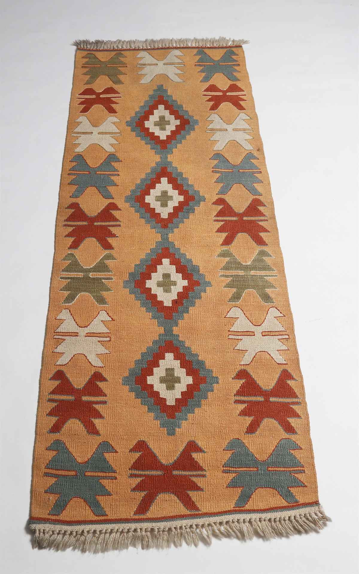 Çam Halı Çok Renkli El Dokuması Anadolu Yün Kilim 1128