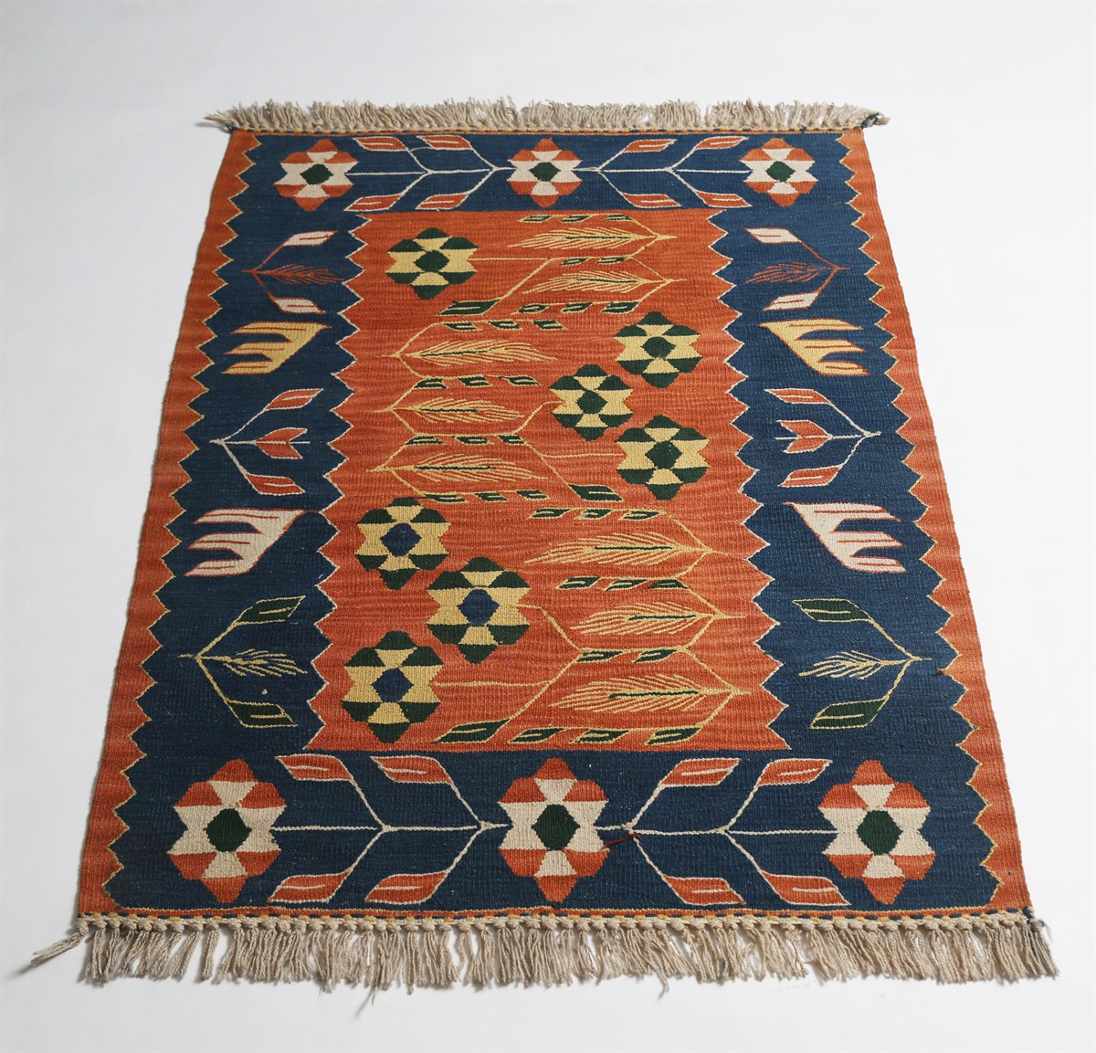 Çam Halı Çok Renkli El Dokuması Anadolu Yün Kilim 1147