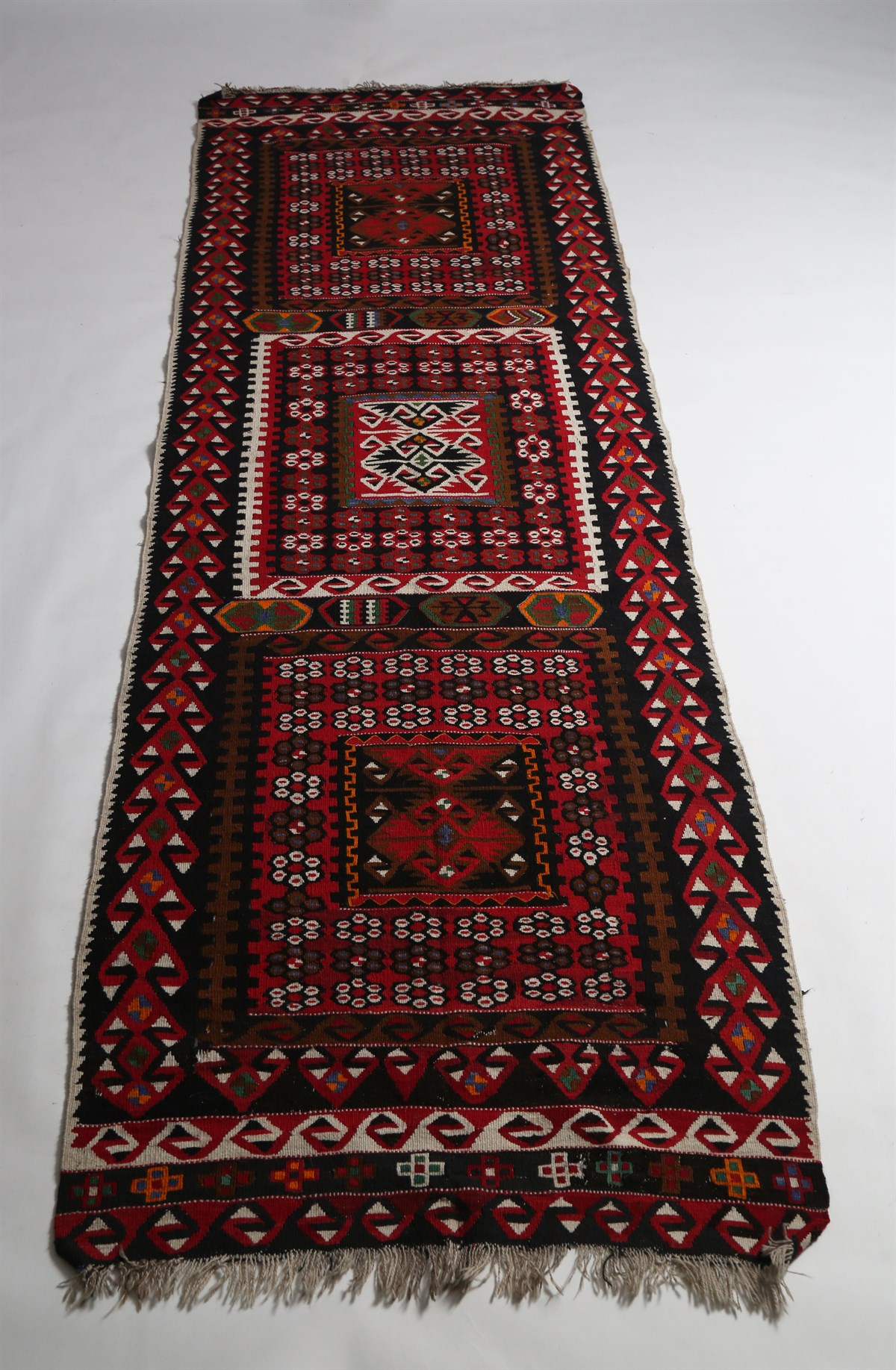 Çam Halı Çok Renkli El Dokuması Anadolu Yün Kilim 1158