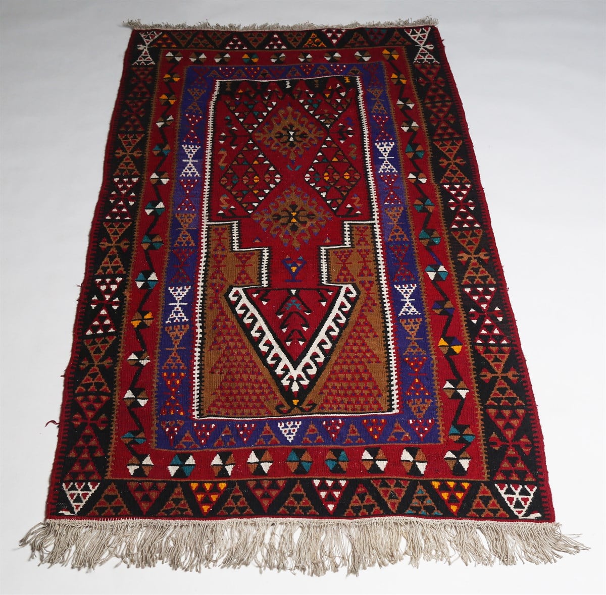 Çam Halı Çok Renkli El Dokuması Anadolu Yün Kilim 1191