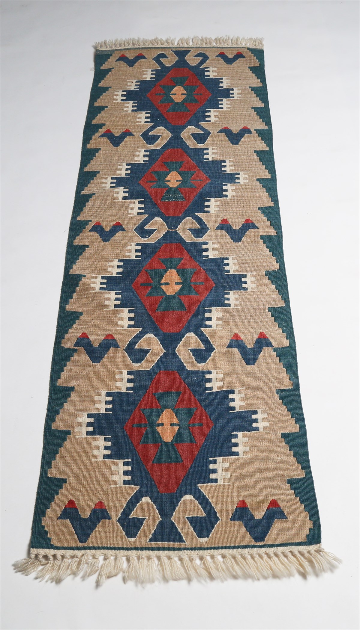 Çam Halı Çok Renkli El Dokuması Anadolu Yün Kilim 1175