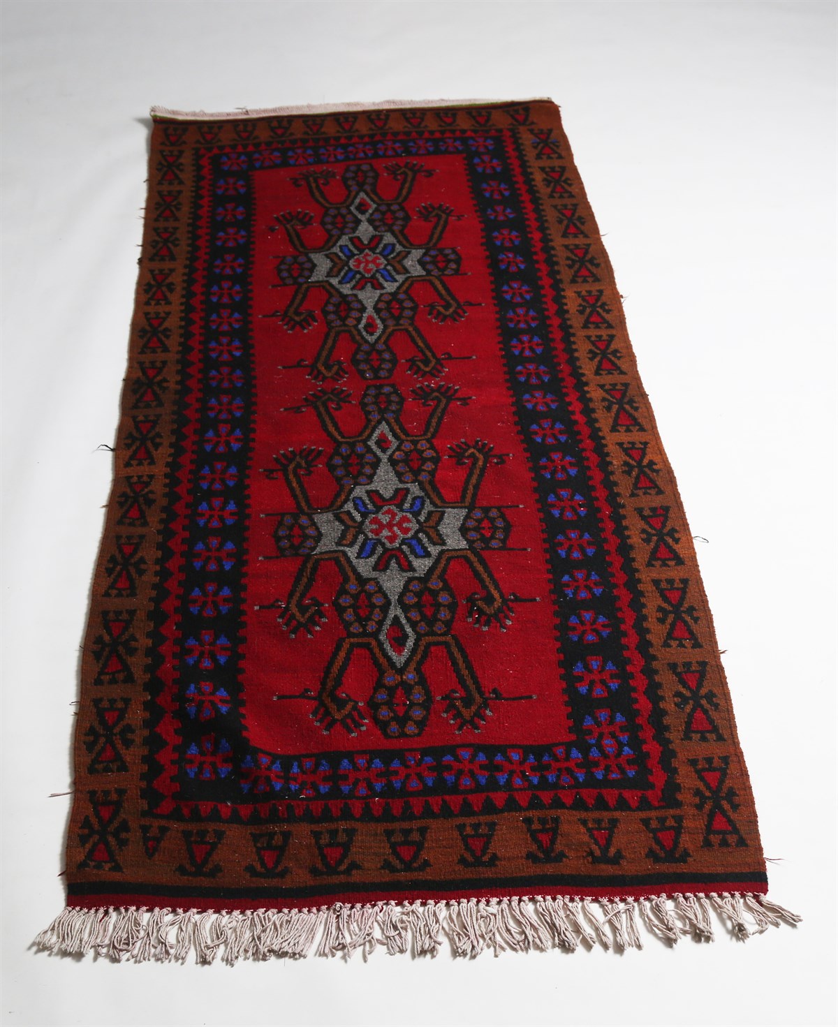 Çam Halı Çok Renkli El Dokuması Anadolu Yün Kilim 1143