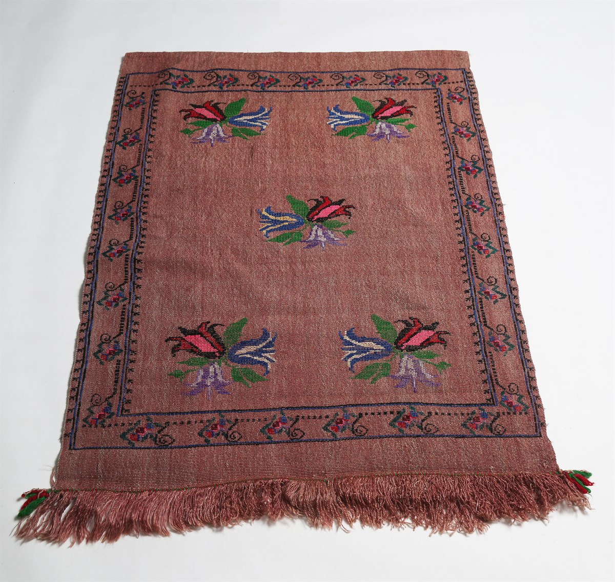 Çam Halı Çok Renkli El Dokuması Anadolu Yün Kilim 1144