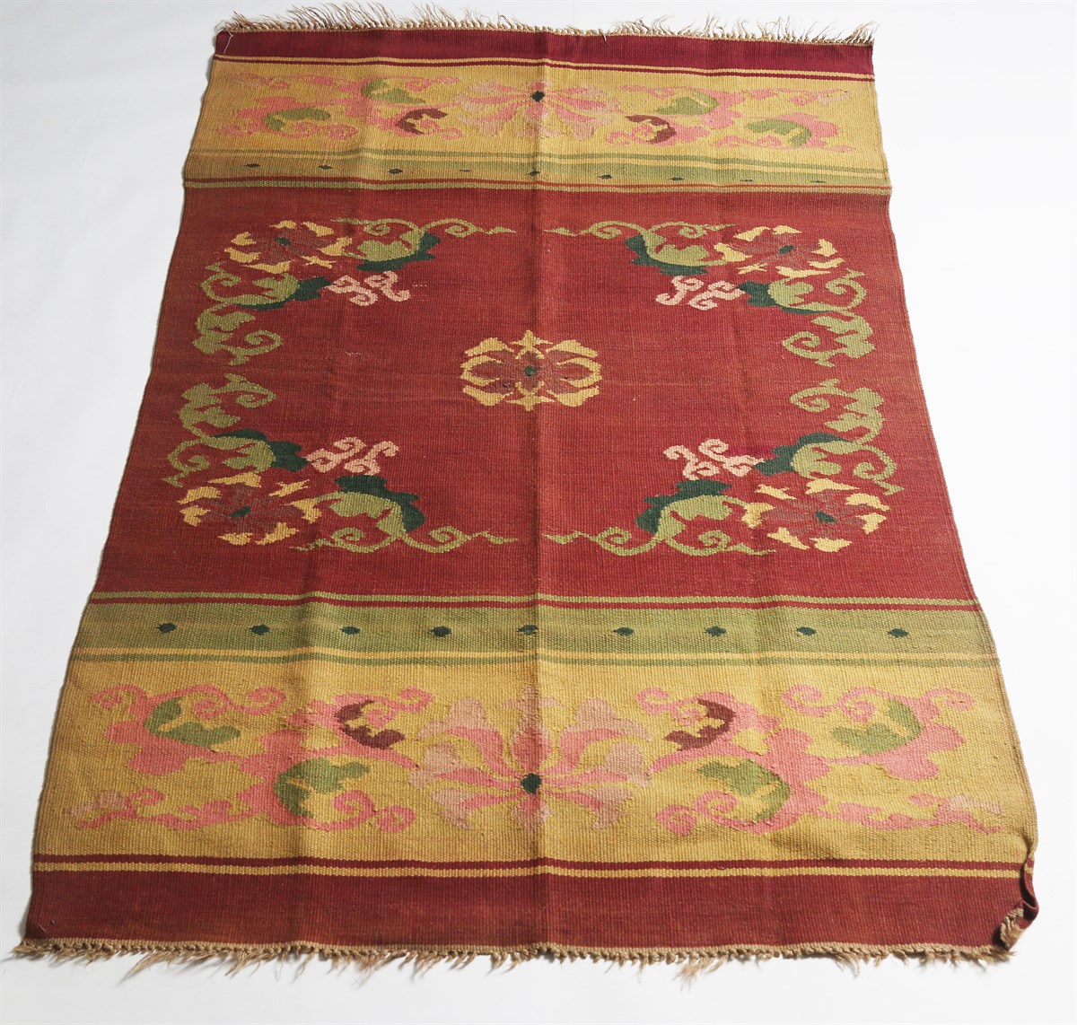 Çam Halı Çok Renkli El Dokuması Anadolu Yün Kilim 1162