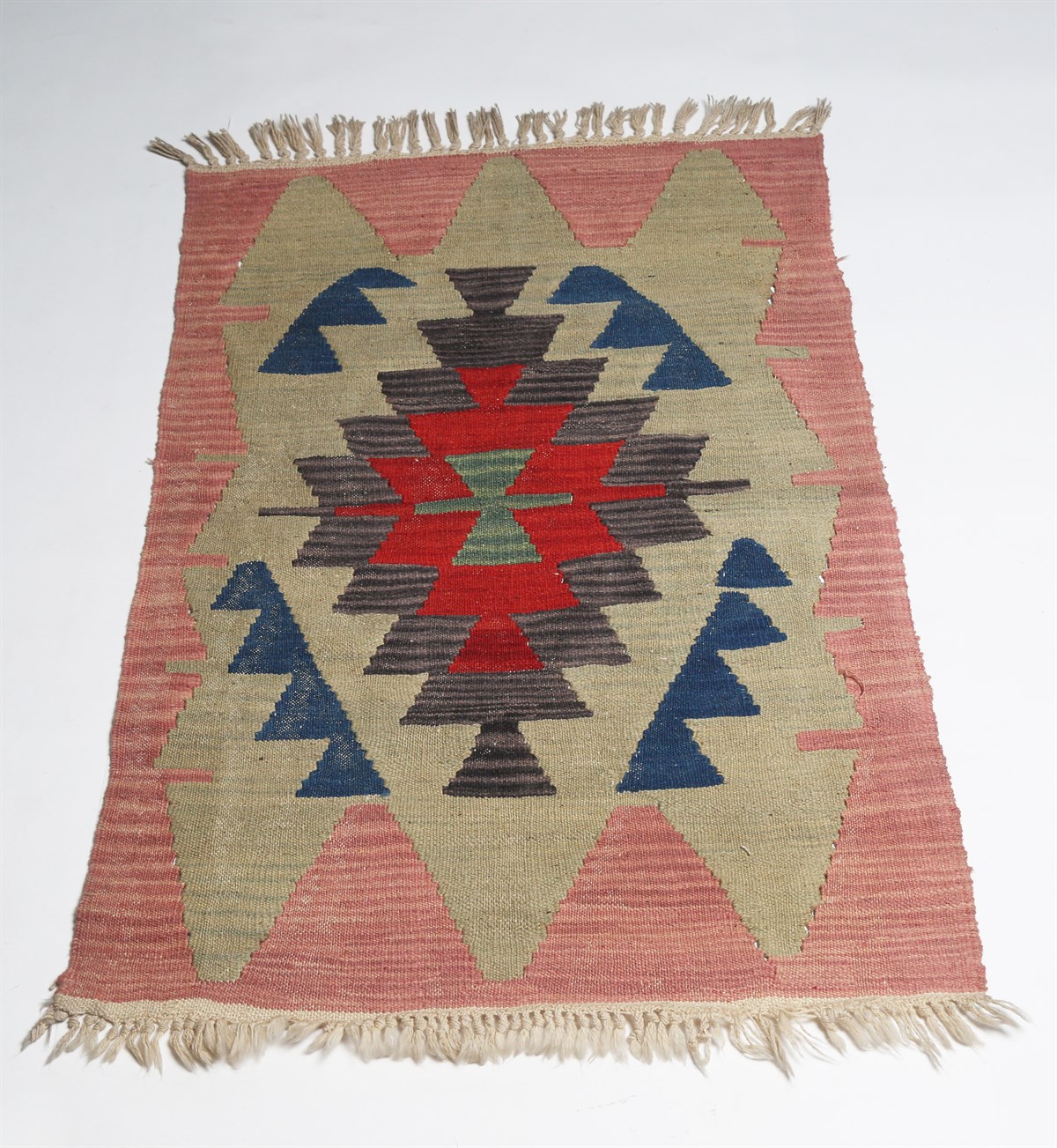 Çam Halı Çok Renkli El Dokuması Anadolu Yün Kilim 1208