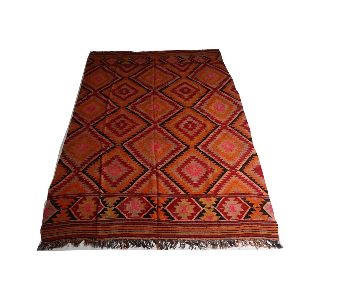 Çam Halı Çok Renkli Kök Boya El Dokuması Anadolu Yün Kilim 617