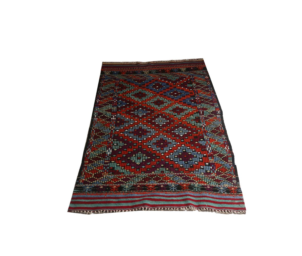 Çam Halı Çok Renkli Kök Boya El Dokuması Anadolu Yün Kilim 600