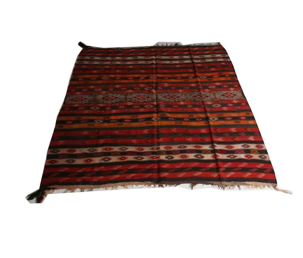 Çam Halı Çok Renkli Kök Boya El Dokuması Anadolu Yün Kilim 620