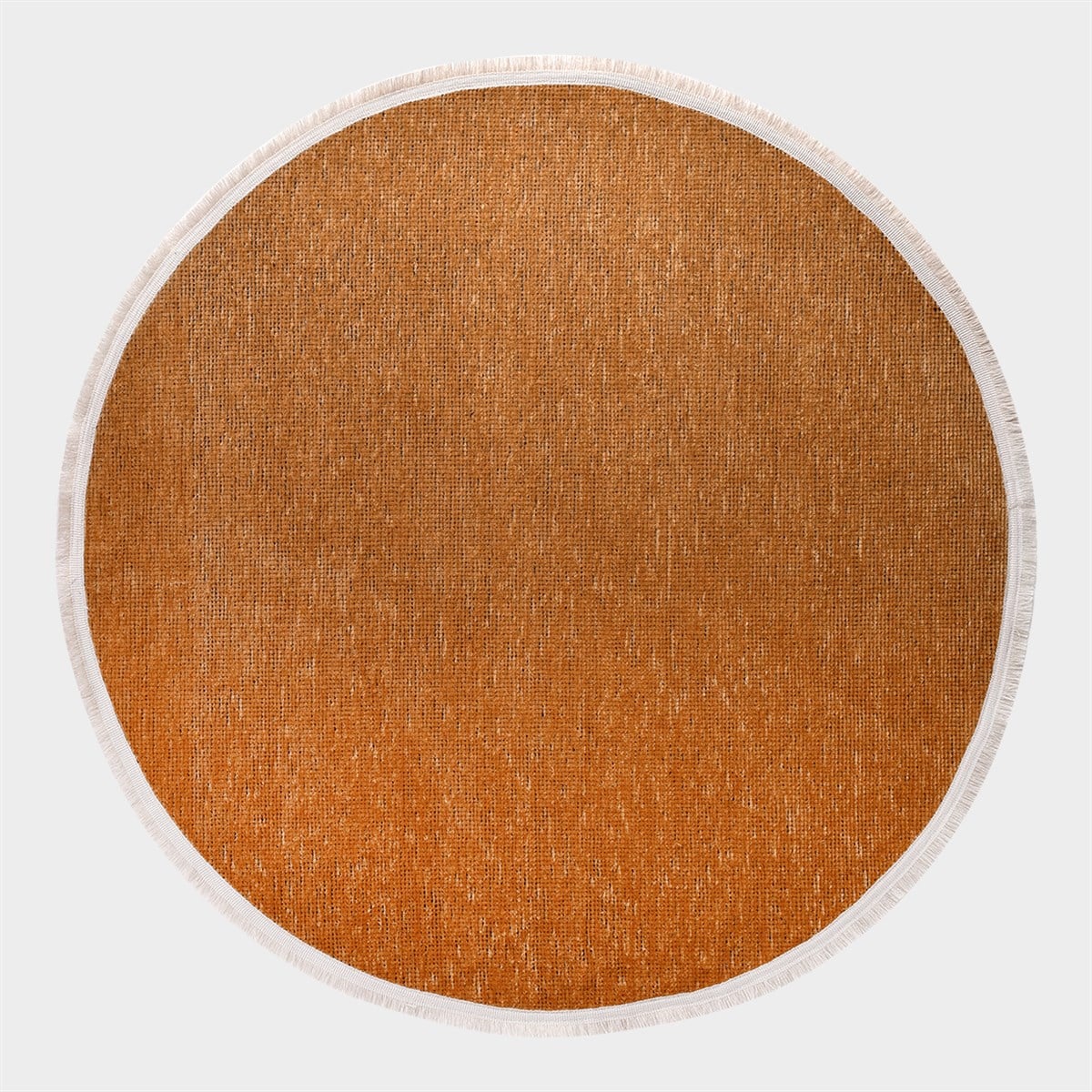 Çam Halı Crea Decolux Azade 8203 Hardal Daire Özel Kaymaz Tabanlı Pamuk Dokuma Kilim