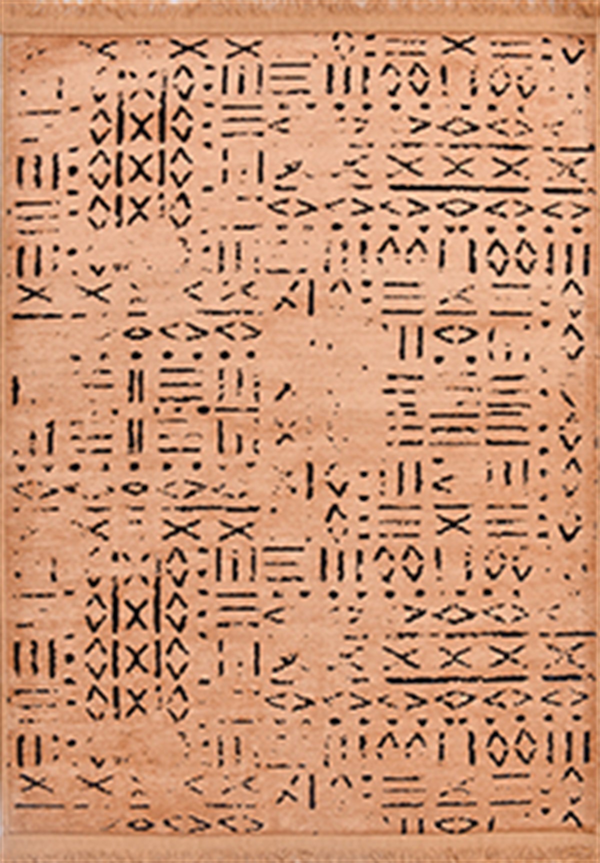 Çam Halı Crea Decolux Vena 8013 Hardal Özel Kaymaz Tabanlı Pamuk Dokuma Kilim