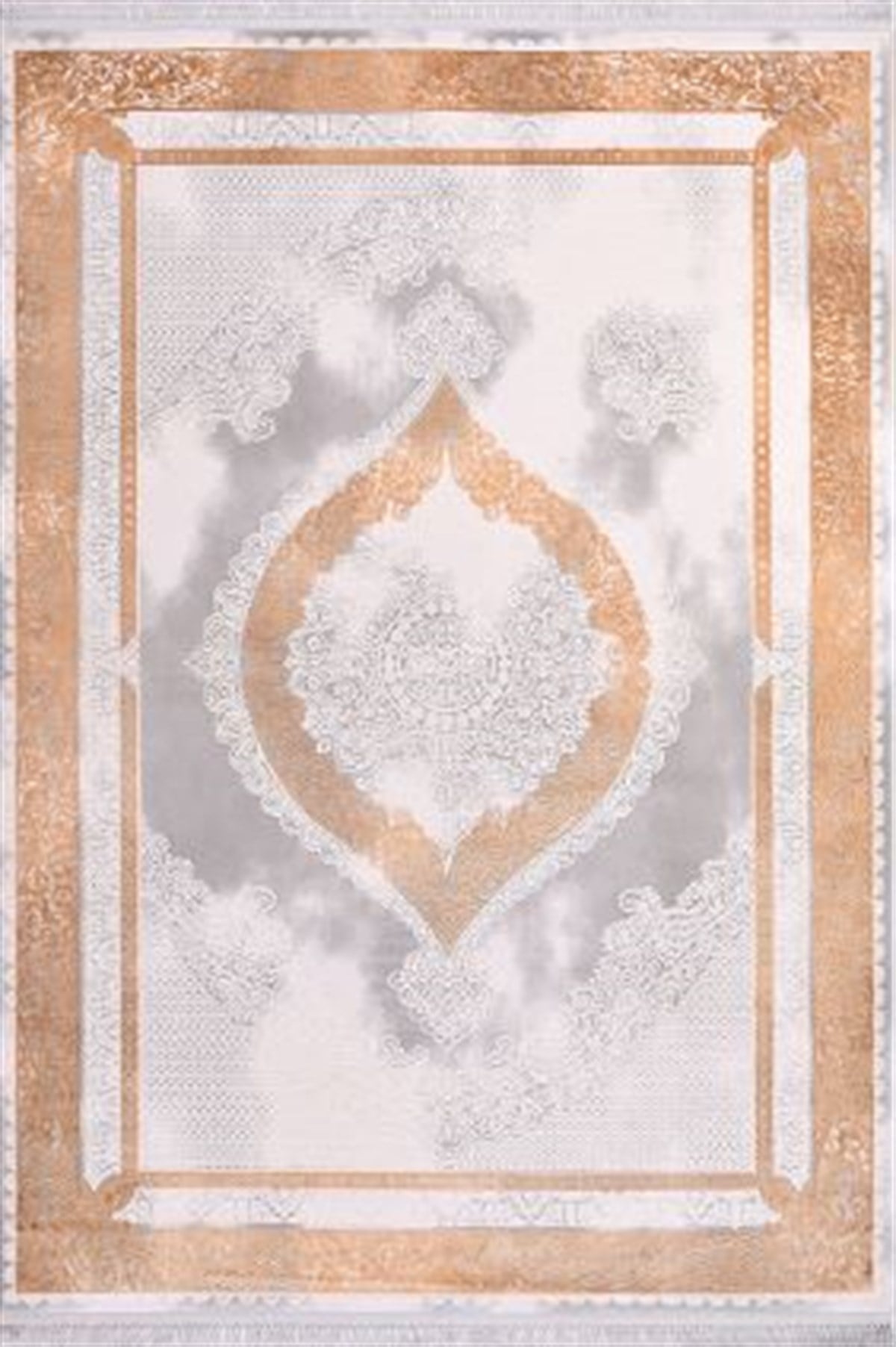 Çam Halı Crea Plus Galaxy Blossom 13416 Gri Taba Eskitme Klasik Desenli Makine Halısı