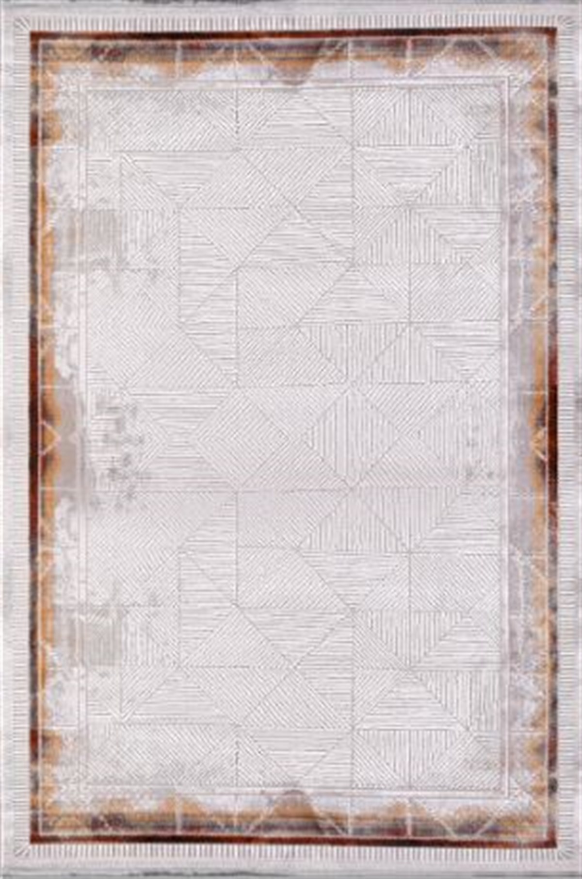 Çam Halı Crea Plus Stone Roxanne 17170 Gri Bakır Modern Desenli Makine Halısı