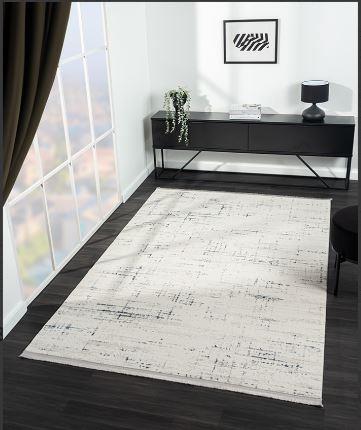 Çam Halı Crown FL004M Krem Lacivert Modern Desen Salon Halısı