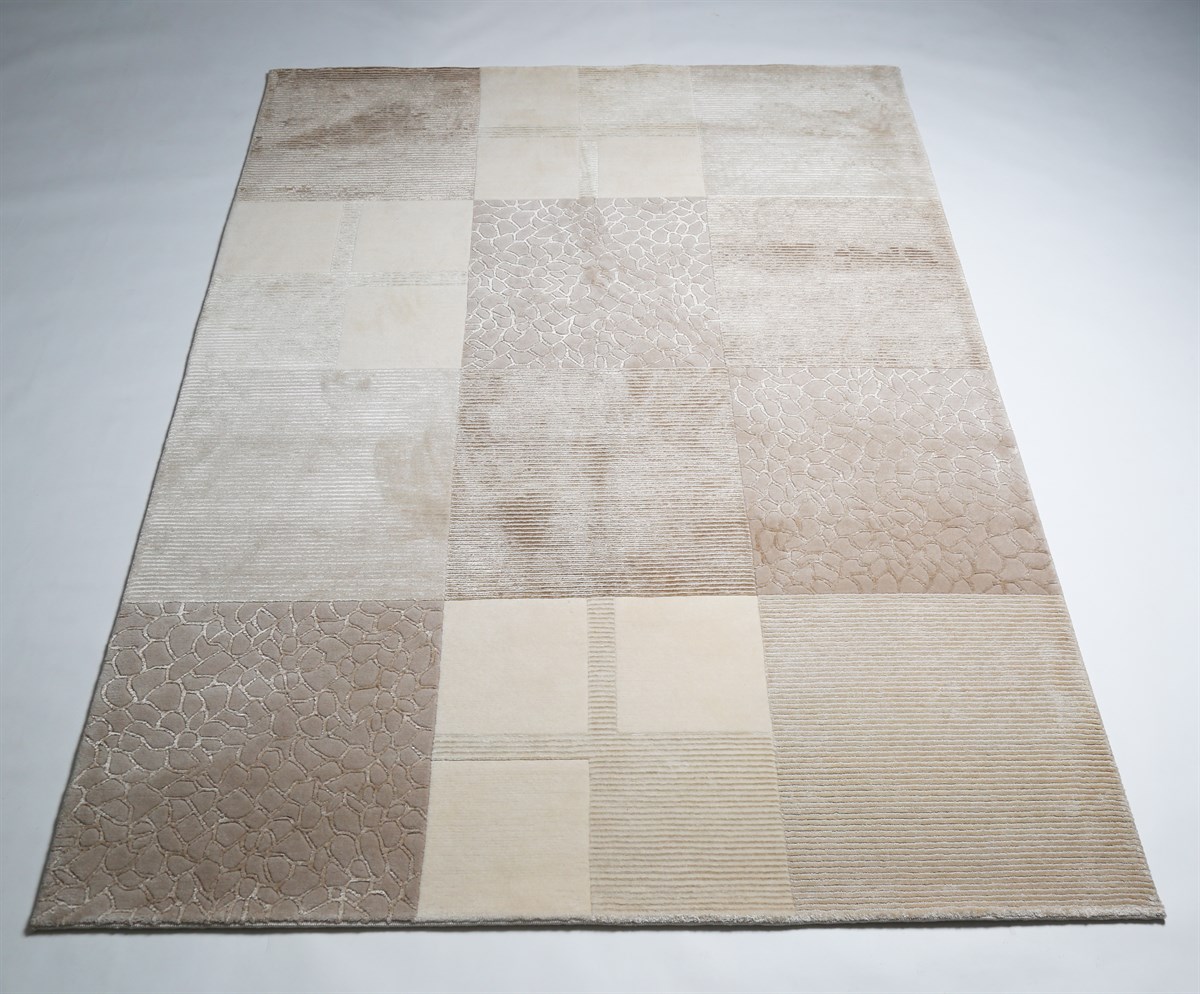 Çam Halı Diana DN34 Beige Yeni Zellanda Yünü ve Viskon El Dokuması Halı