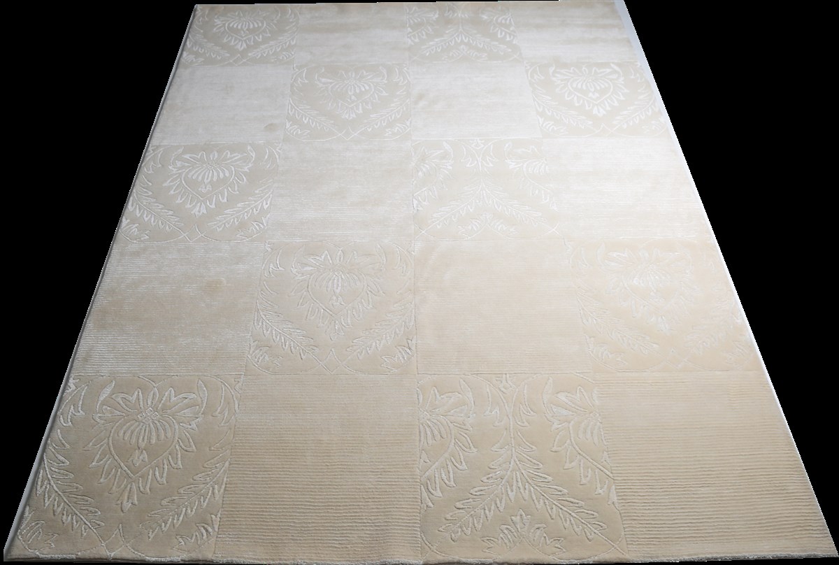 Çam Halı Diana X00 White Modern Yün ve Viskon El Dokuması Halı