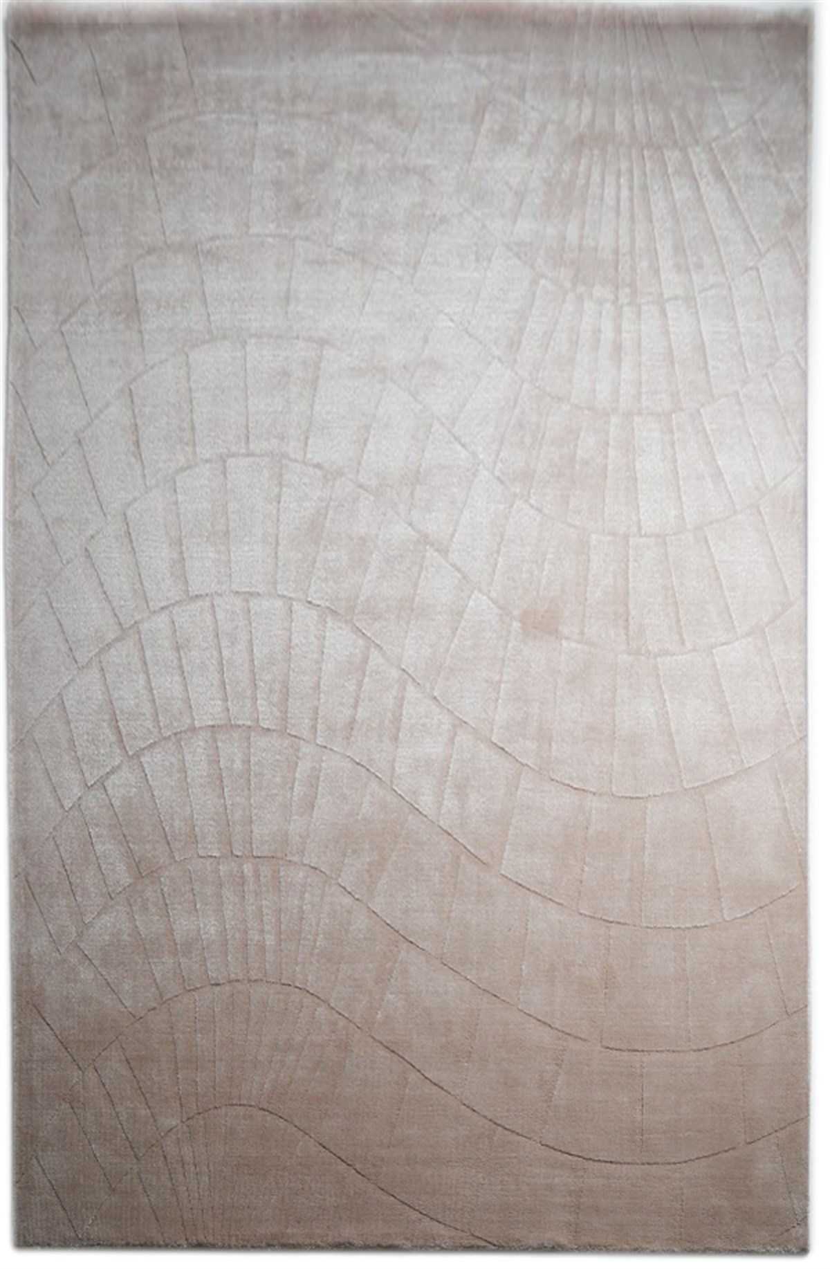 Çam Halı Emboss 7803 Pembe Modern Desen Yeni Zellanda Yünü ve Viskon El Dokuması Halı