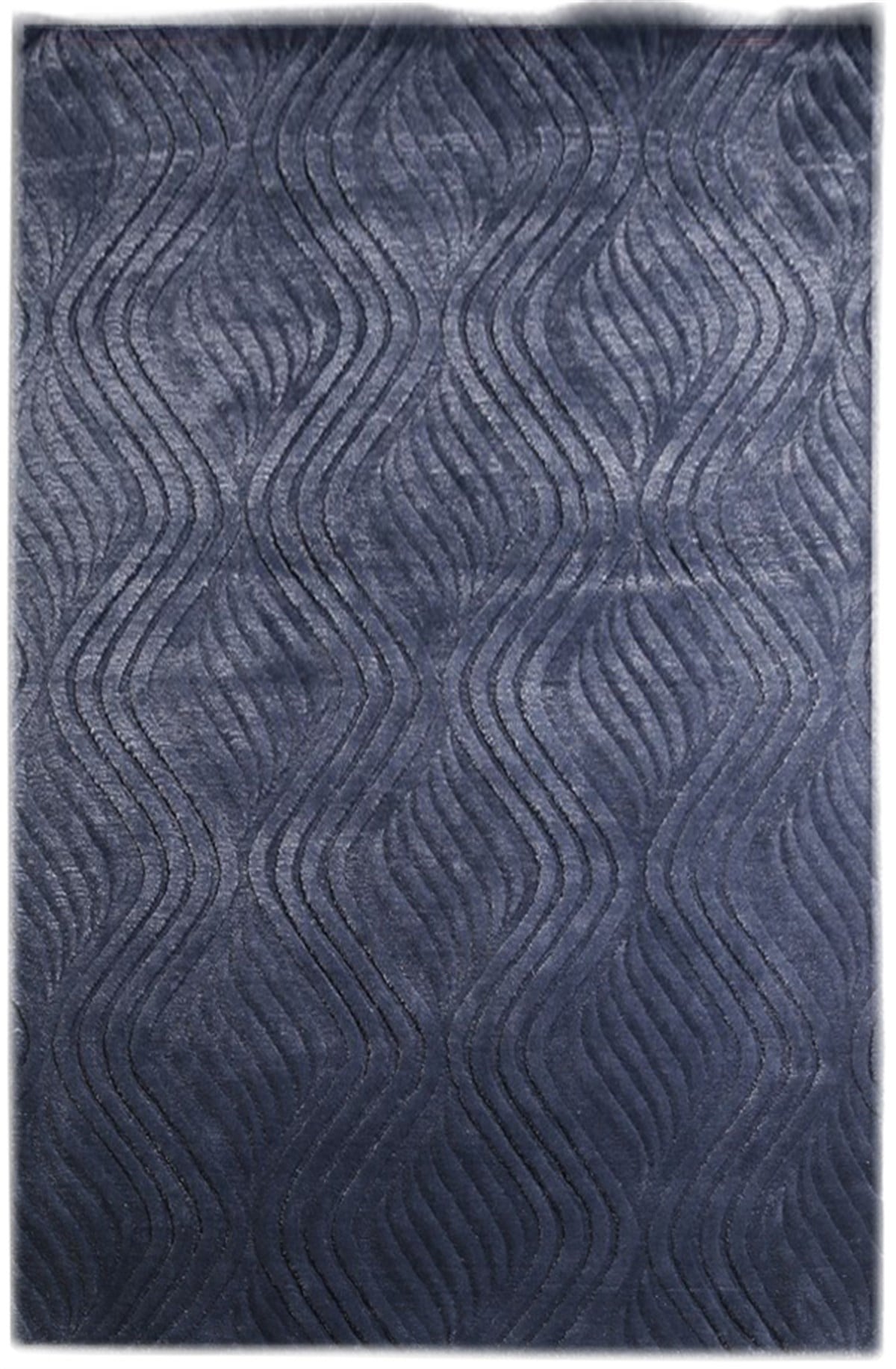 Çam Halı Emboss JR 10 Blue Modern Desen Yeni Zellanda Yünü ve Viskon El Dokuması Halı