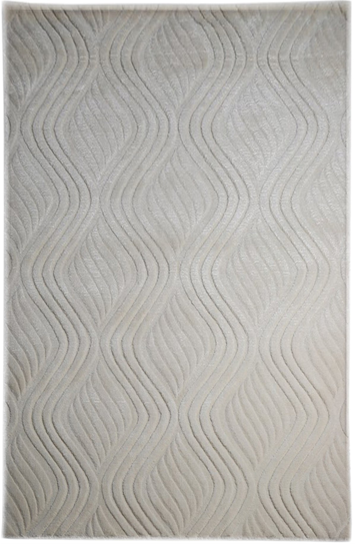 Çam Halı Emboss JR 10 White Modern Desen Yeni Zellanda Yünü ve Viskon El Dokuması Halı