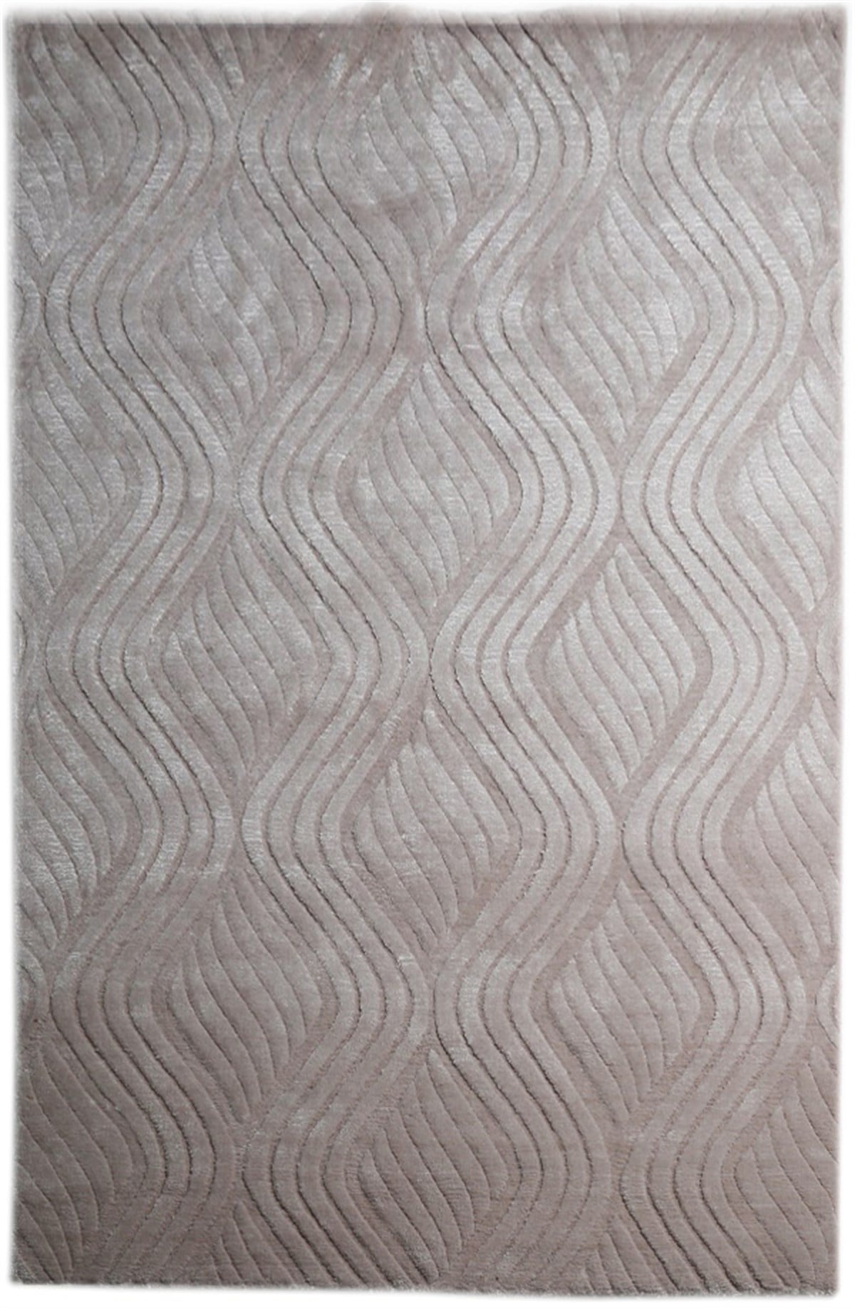 Çam Halı Emboss JR10 Krem Modern Desen Yeni Zellanda Yünü ve Viskon El Dokuması Halı