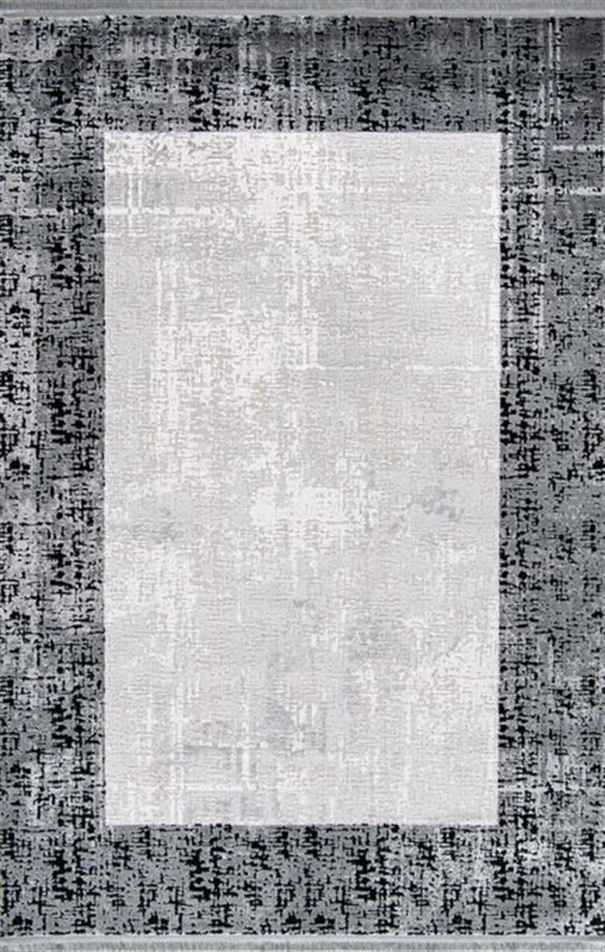 Çam Halı Enoks 6102 Gri Siyah Romans Halı Modern Desenli Makine Halısı