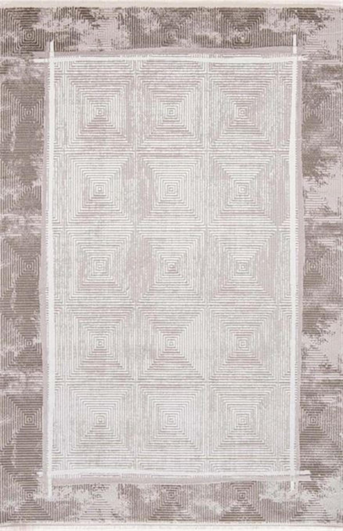 Çam Halı Enoks 6105 Krem Bej Romans Halı Modern Desenli Makine Halısı