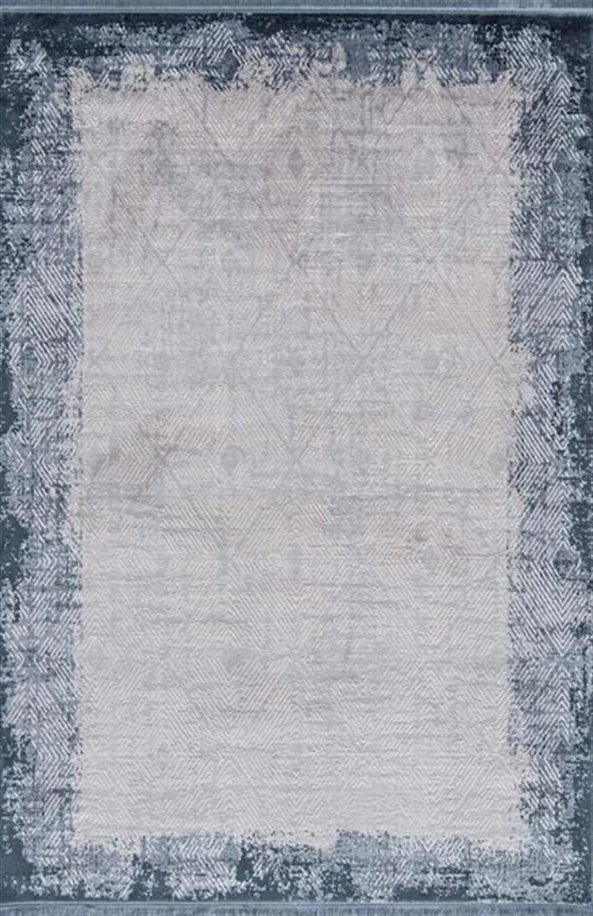 Çam Halı Enoks 6109 Gri Mavi Romans Halı Modern Desenli Makine Halısı