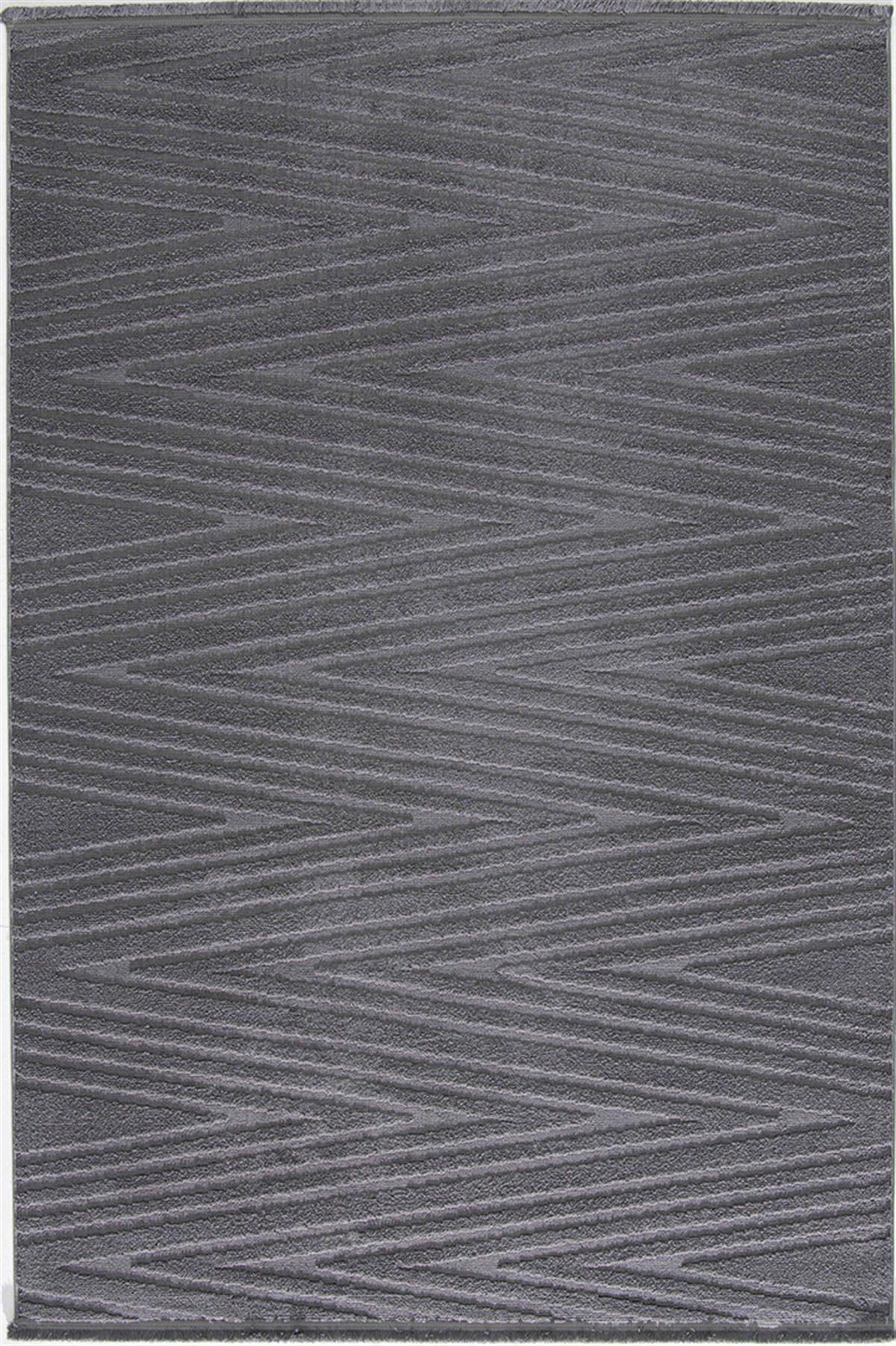 Çam Halı Eyfel 3108 Antrasit Romans Halı Modern Desenli Makine Halısı