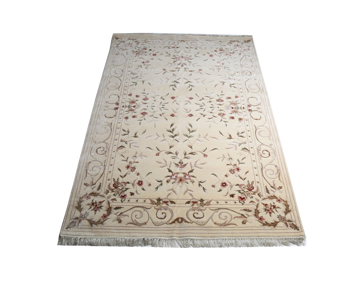 Çam Halı Ferhadyan Yak 2 Krem Klasik Desen Yün ve İpek El Dokuması Halı