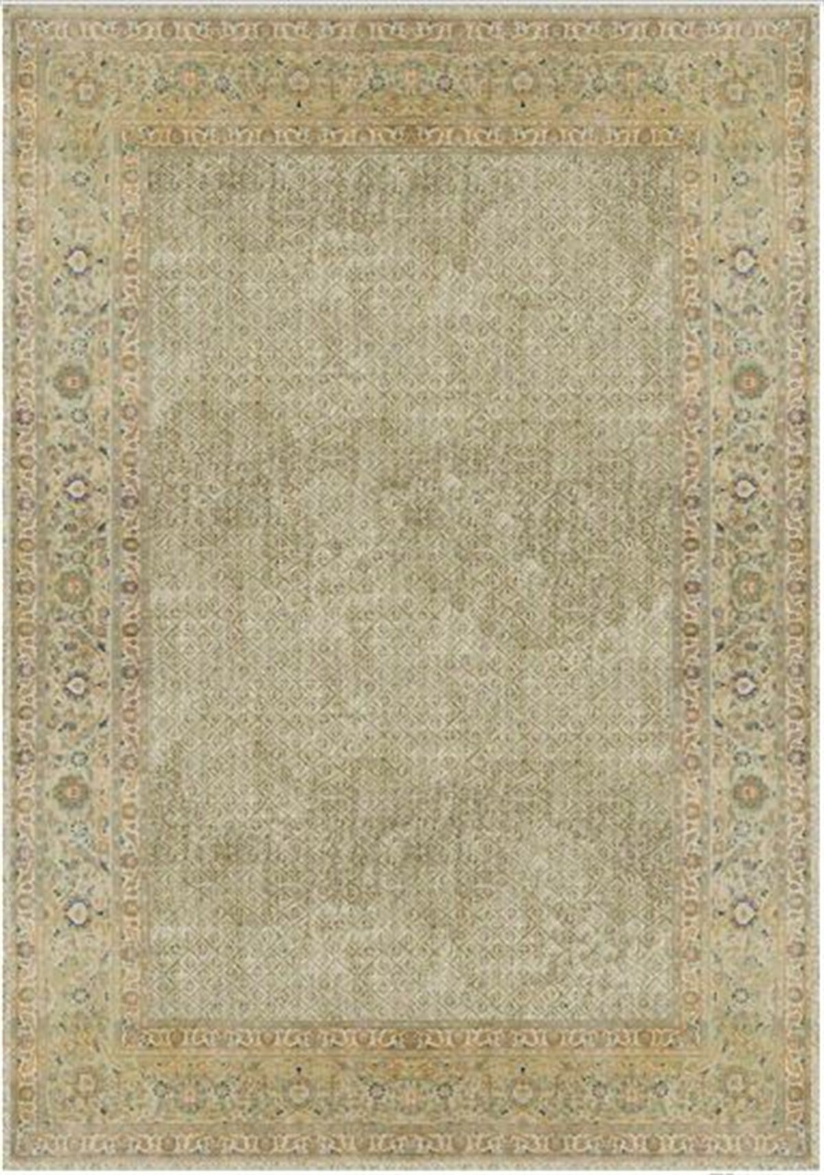 Çam Halı Gloria TD115 Su Yeşili Klasik Desen Dokuma Saçaklı Kilim