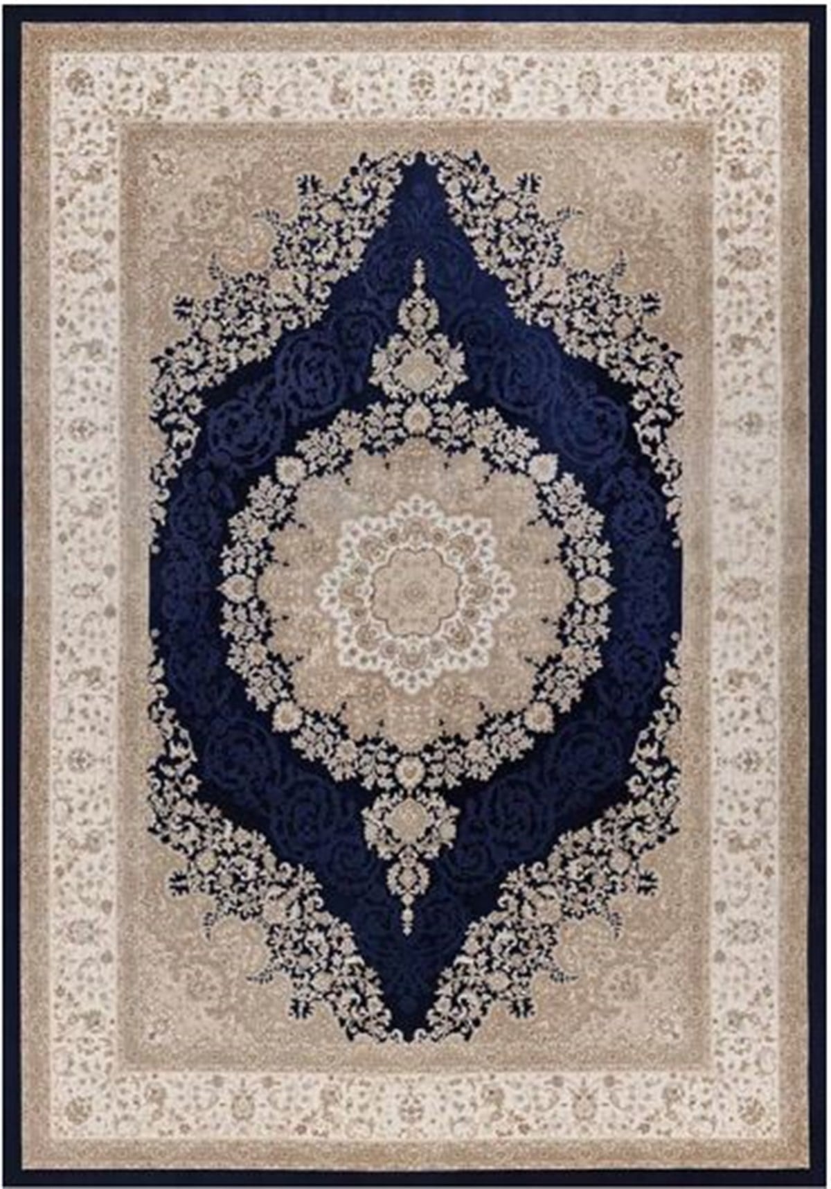 Çam Halı Gloria TD328 Lacivert Klasik Desen Dokuma Saçaklı Kilim