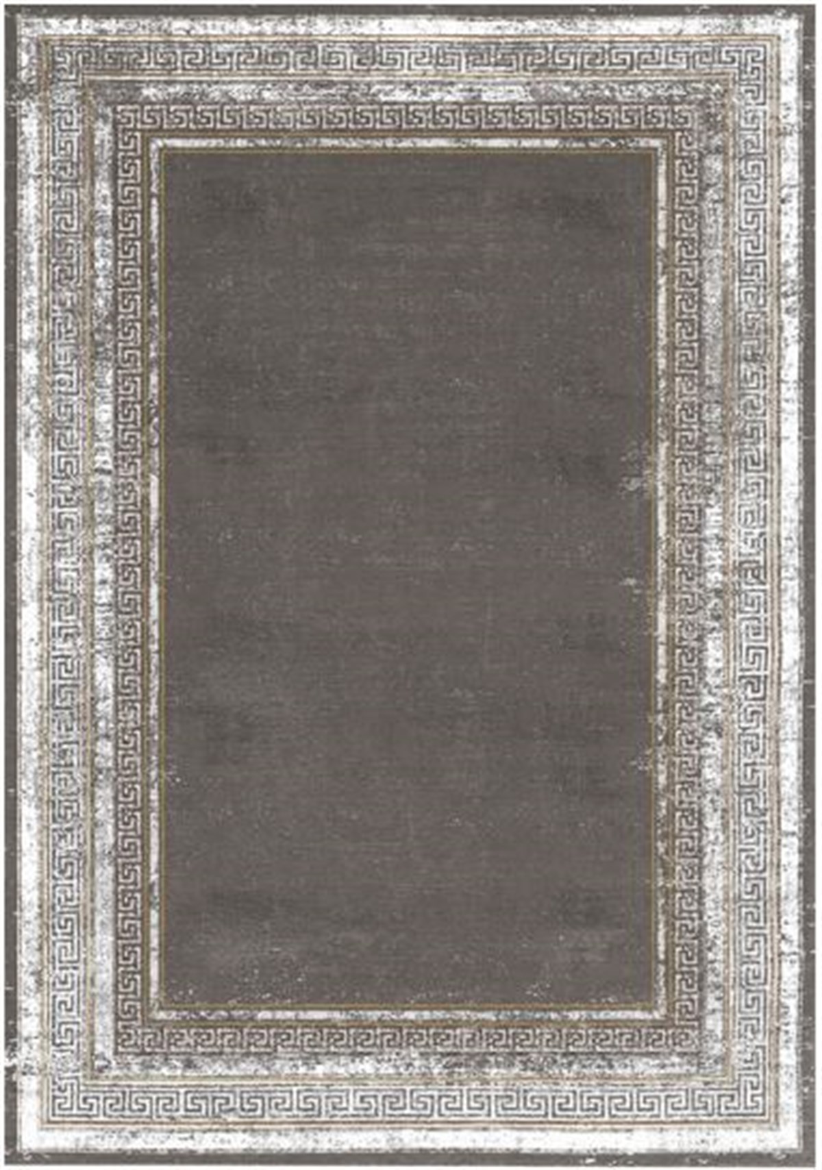 Çam Halı Gloria TD67303 Gri Art Deco Versace Desen Dokuma Saçaklı Kilim