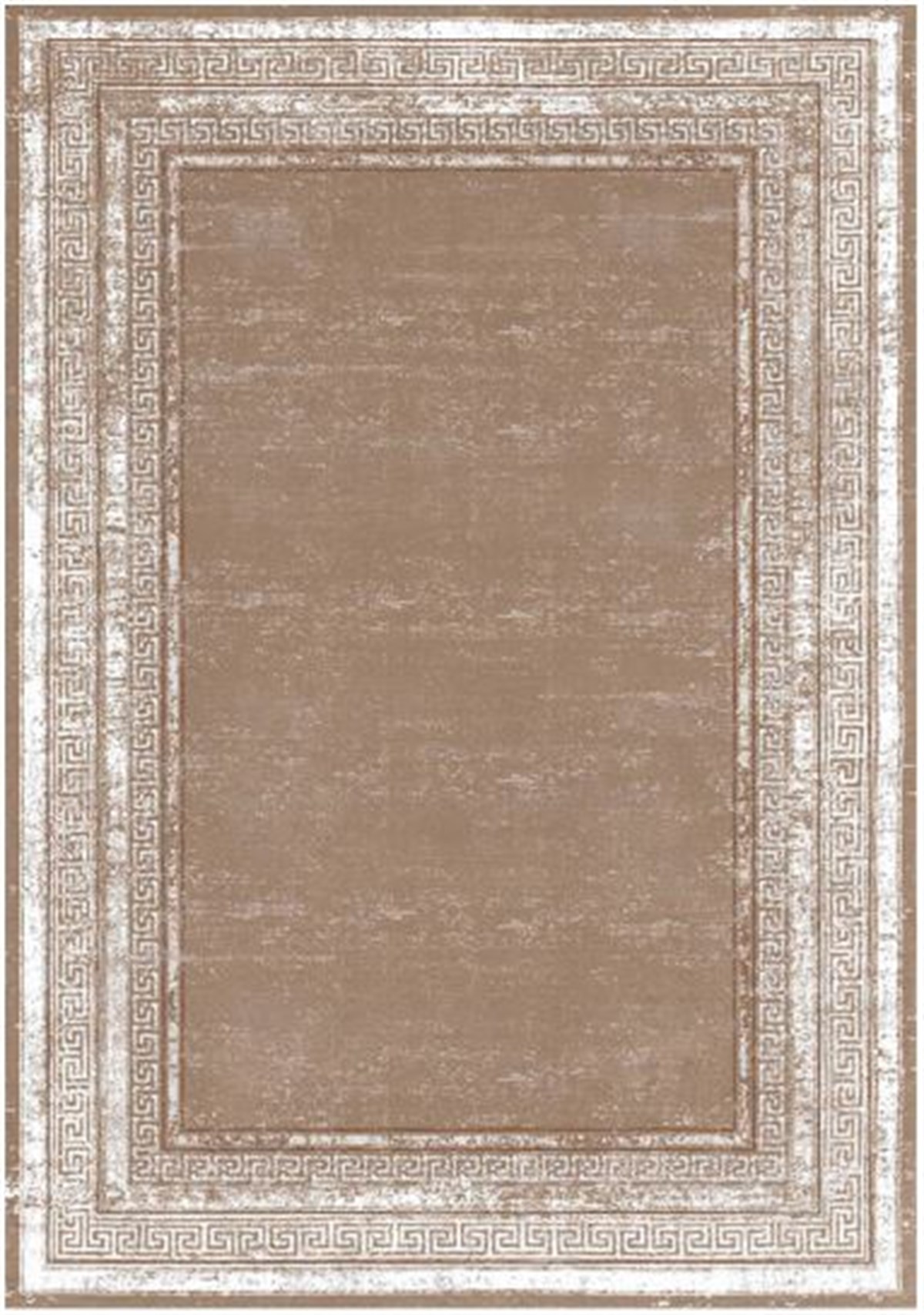 Çam Halı Gloria TD67304 Bej Art Deco Versace Desen Dokuma Saçaklı Kilim