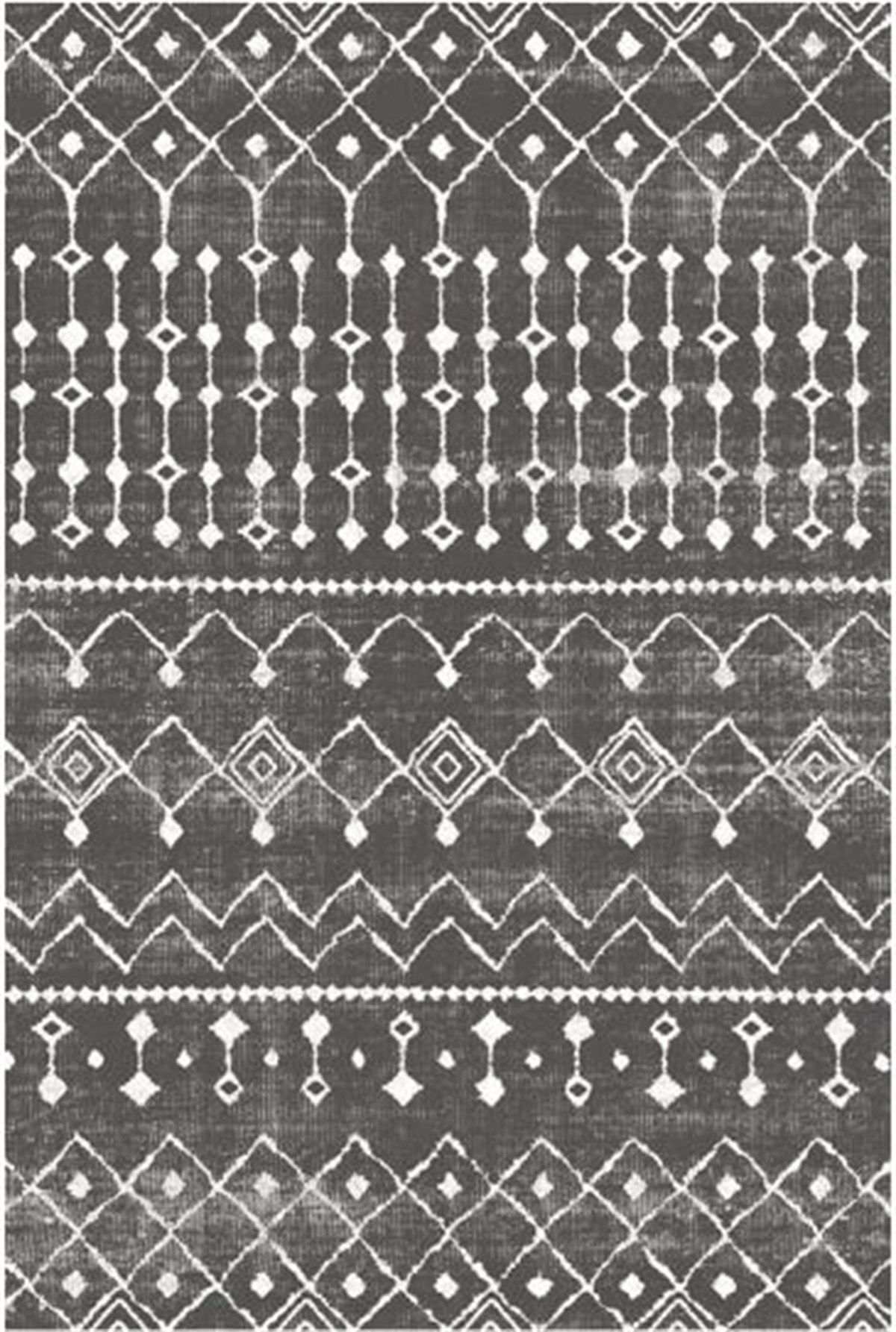 Çam Halı Gloria TD86202 Gri İskandinav Tarzı Dokuma Saçaklı Kilim