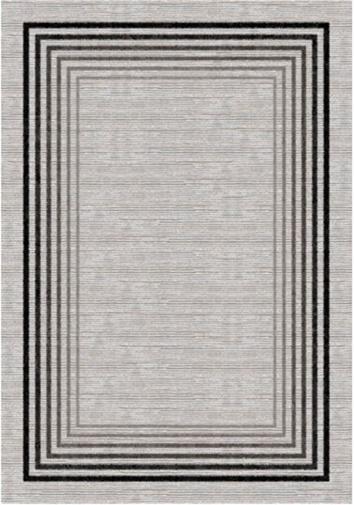 Çam Halı Gloria TD955 Gri Art Deco Modern Desen Dokuma Saçaklı Kilim