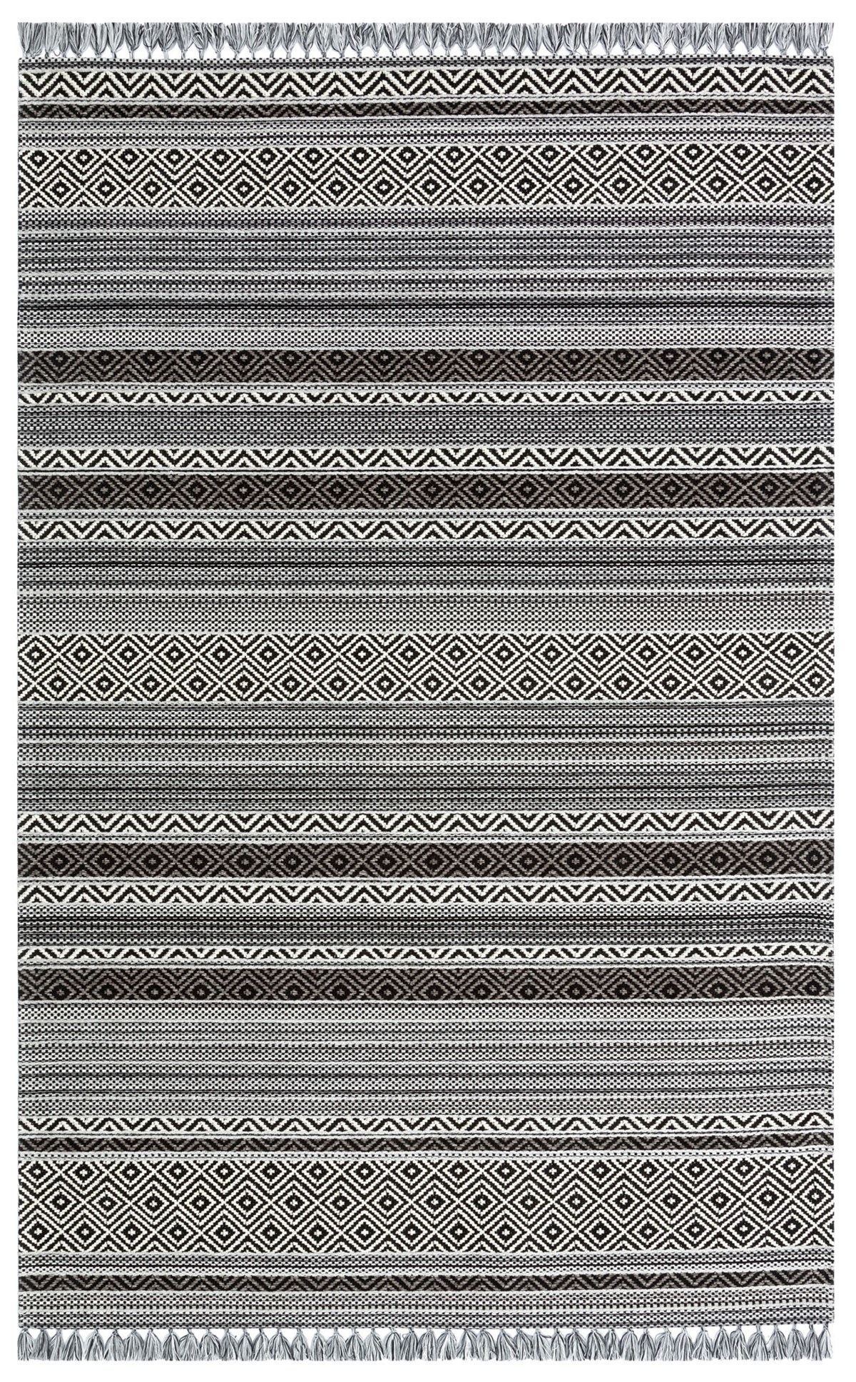 Çam Halı INKA IN 02 WHITE BLACK Eko Halı