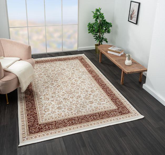 Çam Halı Jasmin EP002K Krem Kiremit Klasik Desen Salon Halısı